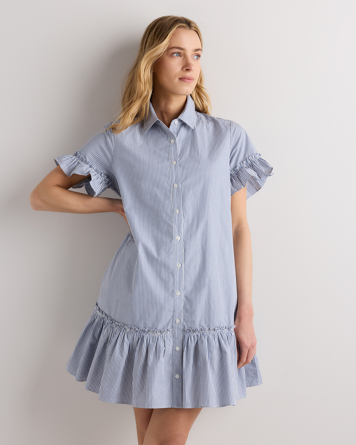 white christmas dresses ALC Women's Julie Cotton Mini Shirtdress main image 1