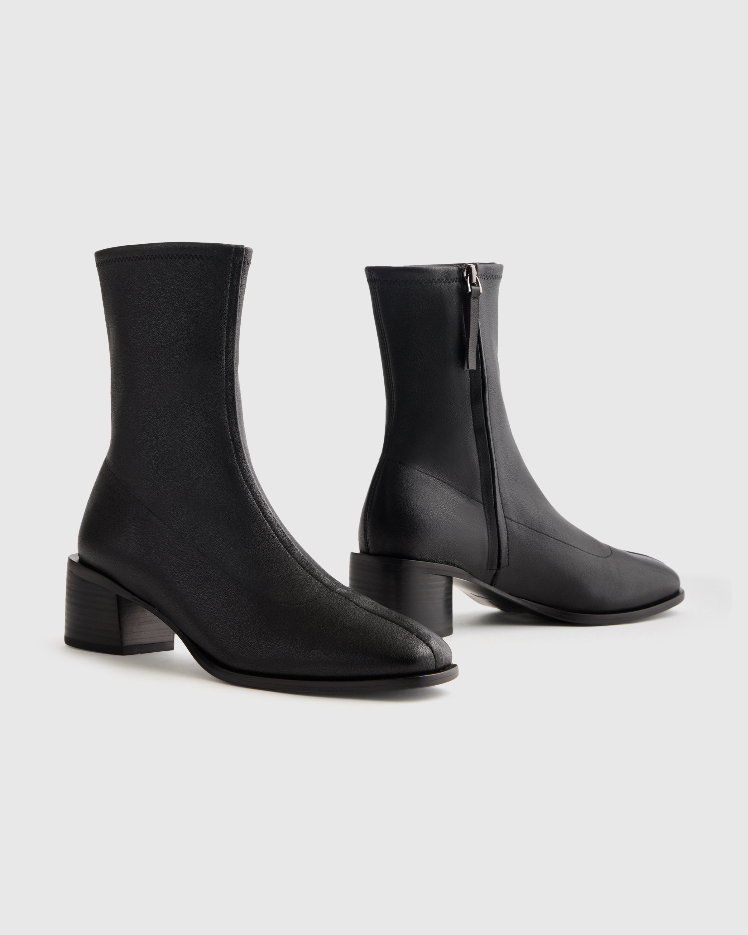 Italian Leather Stretch Sock Bootie display picture 3