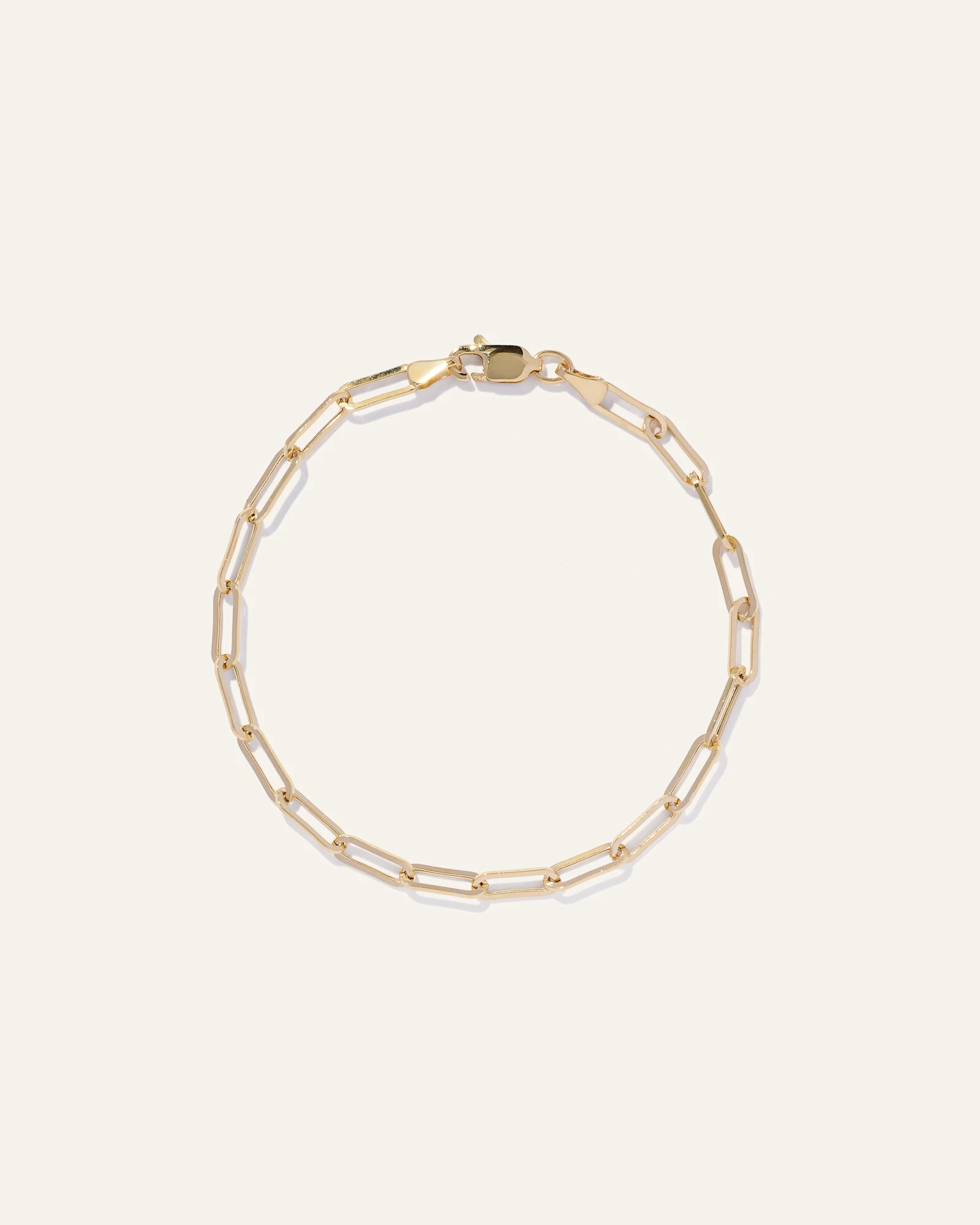 14k Gold Medium Paperclip Chain Bracelet