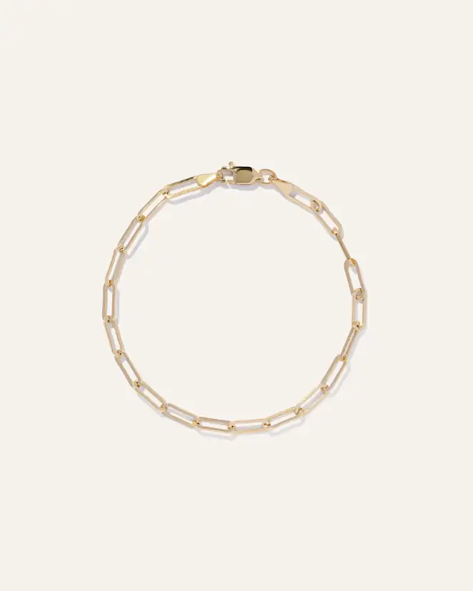 Yellow Gold 14K Gold Paperclip Chain Bracelet