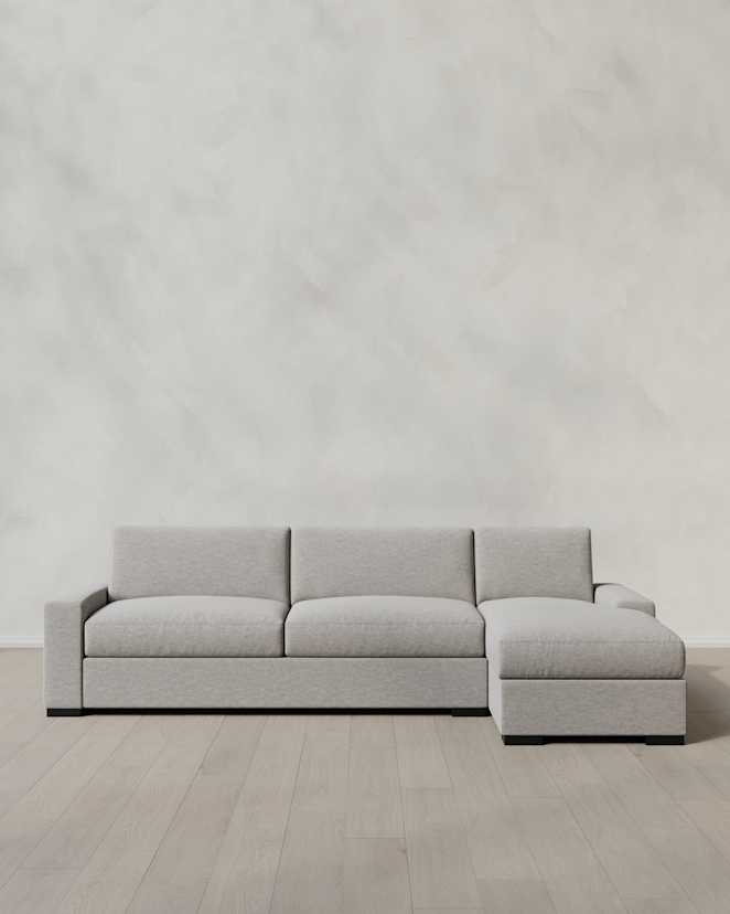 Fog Stillman Chaise Sectional in Performance Basketweave