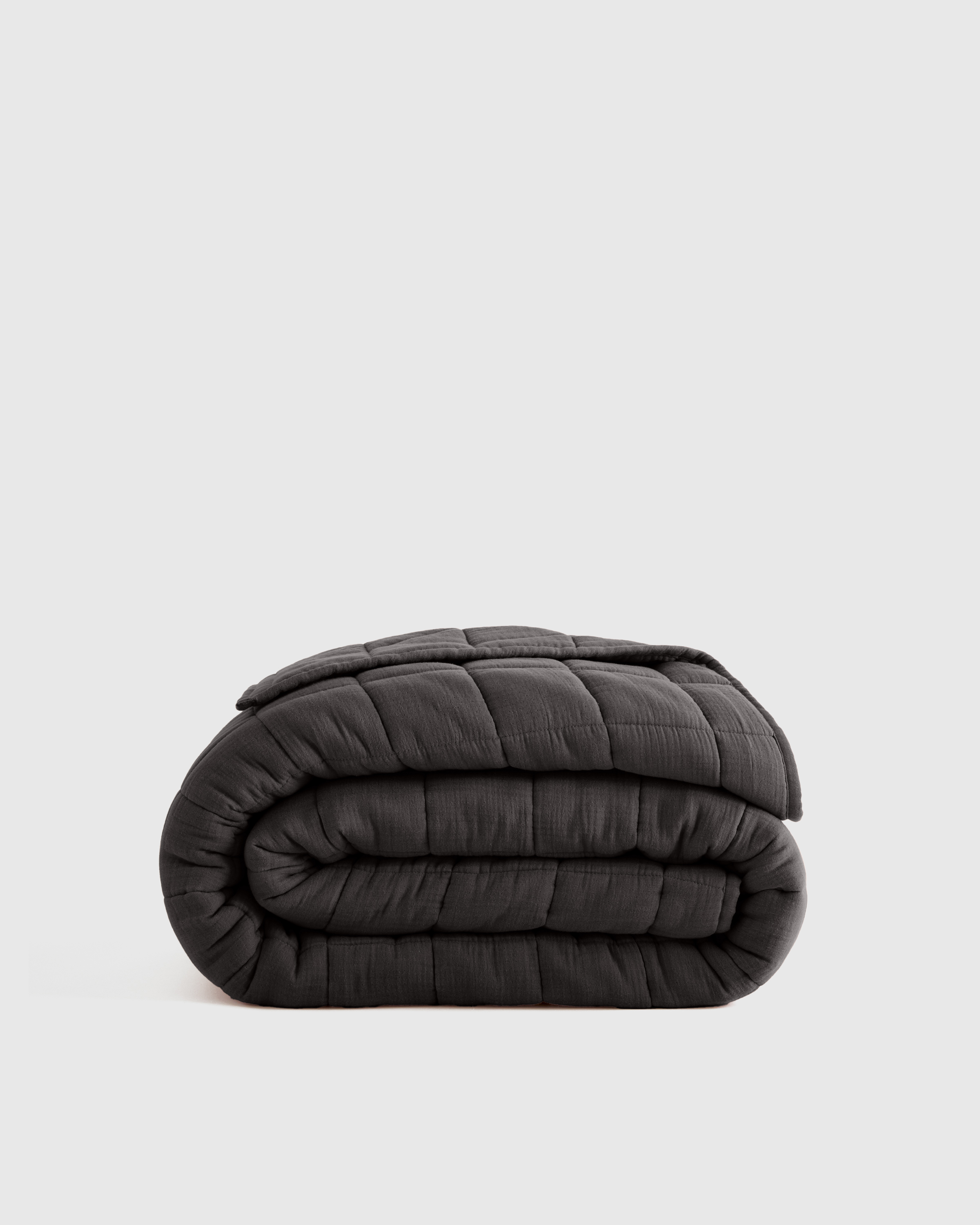 Charcoal Courtepointe en gaze aérée biologique à carreaux