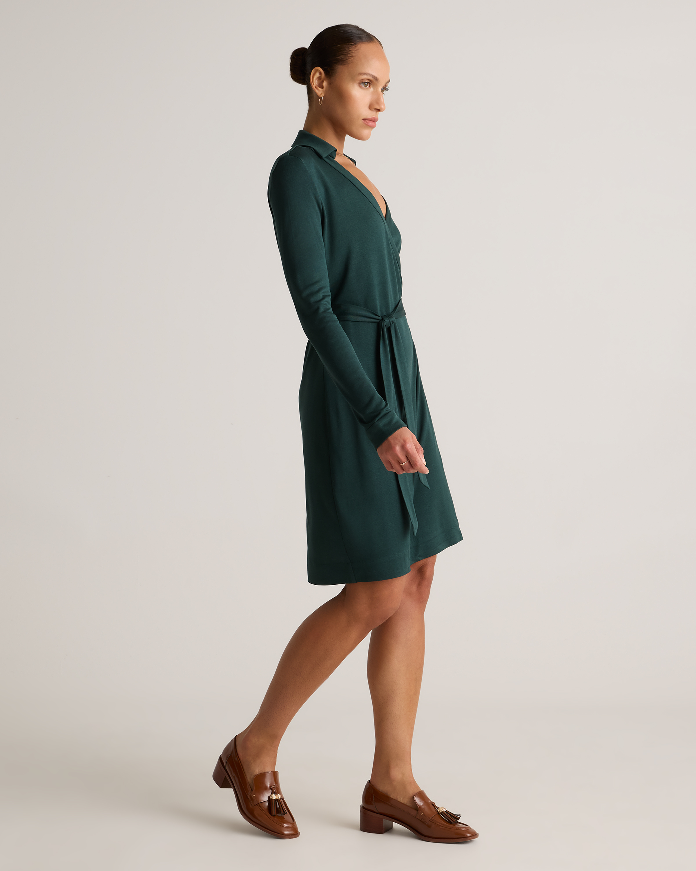 100% Silk Jersey Mini Wrap Dress