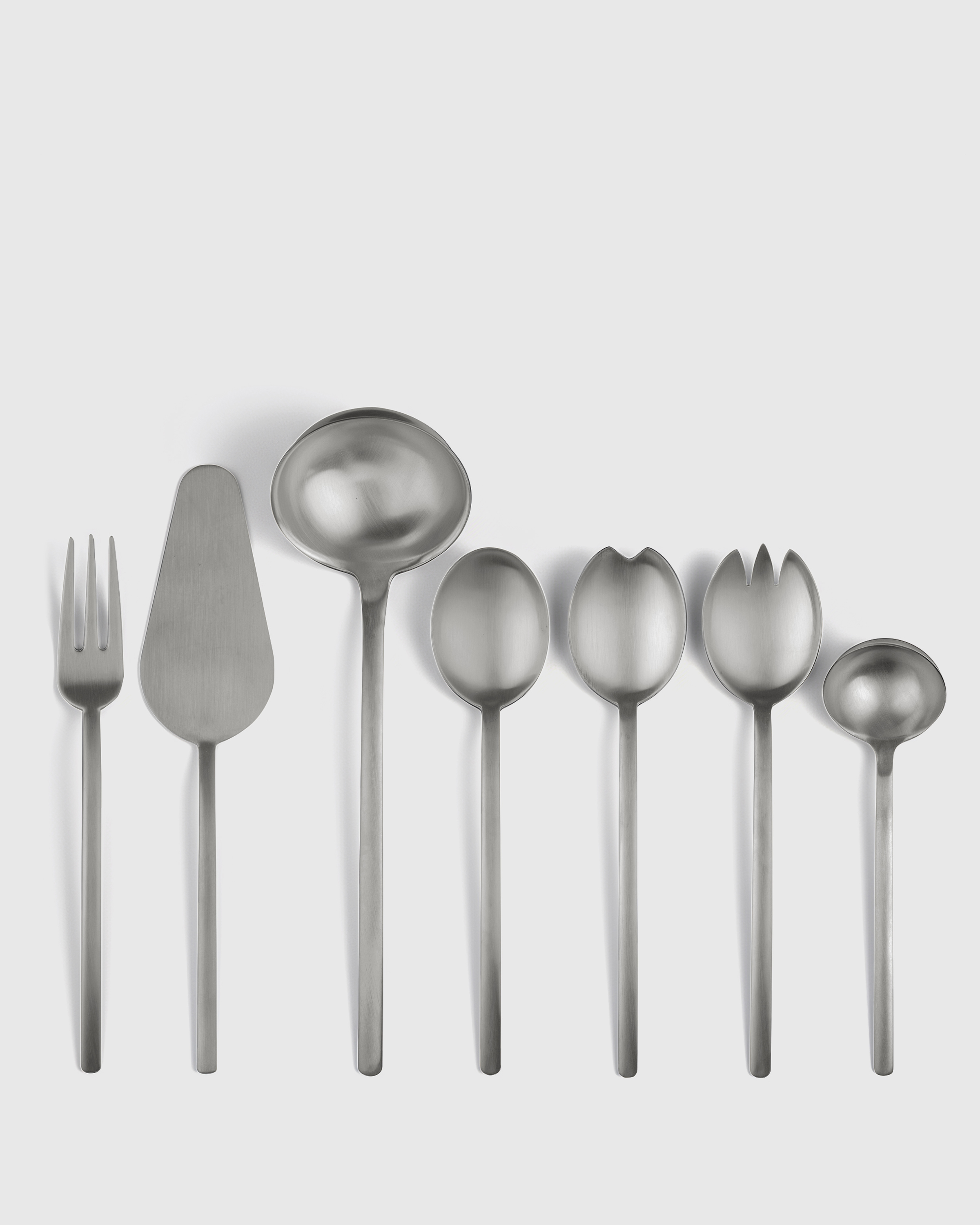 Brushed Stainless Steel Due 7-Pc Serving Utensil Set by Mepra