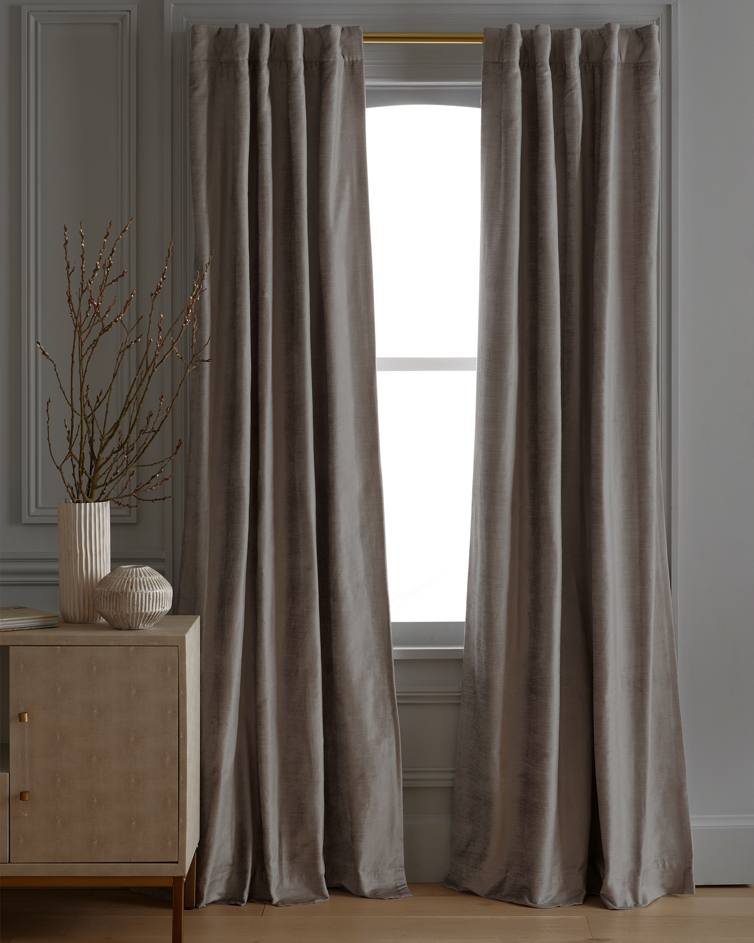 Silver Luster Velvet True Blackout Curtain