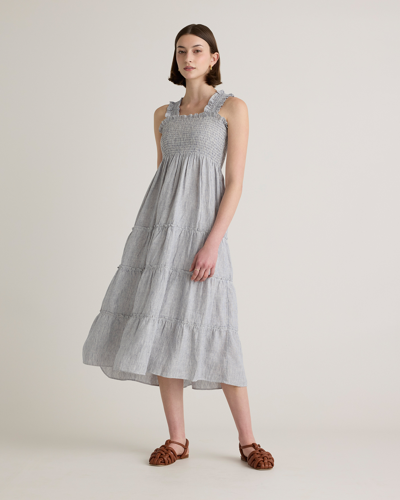 chinese dress ladies Dainty Romantic Linen Mini Dress White