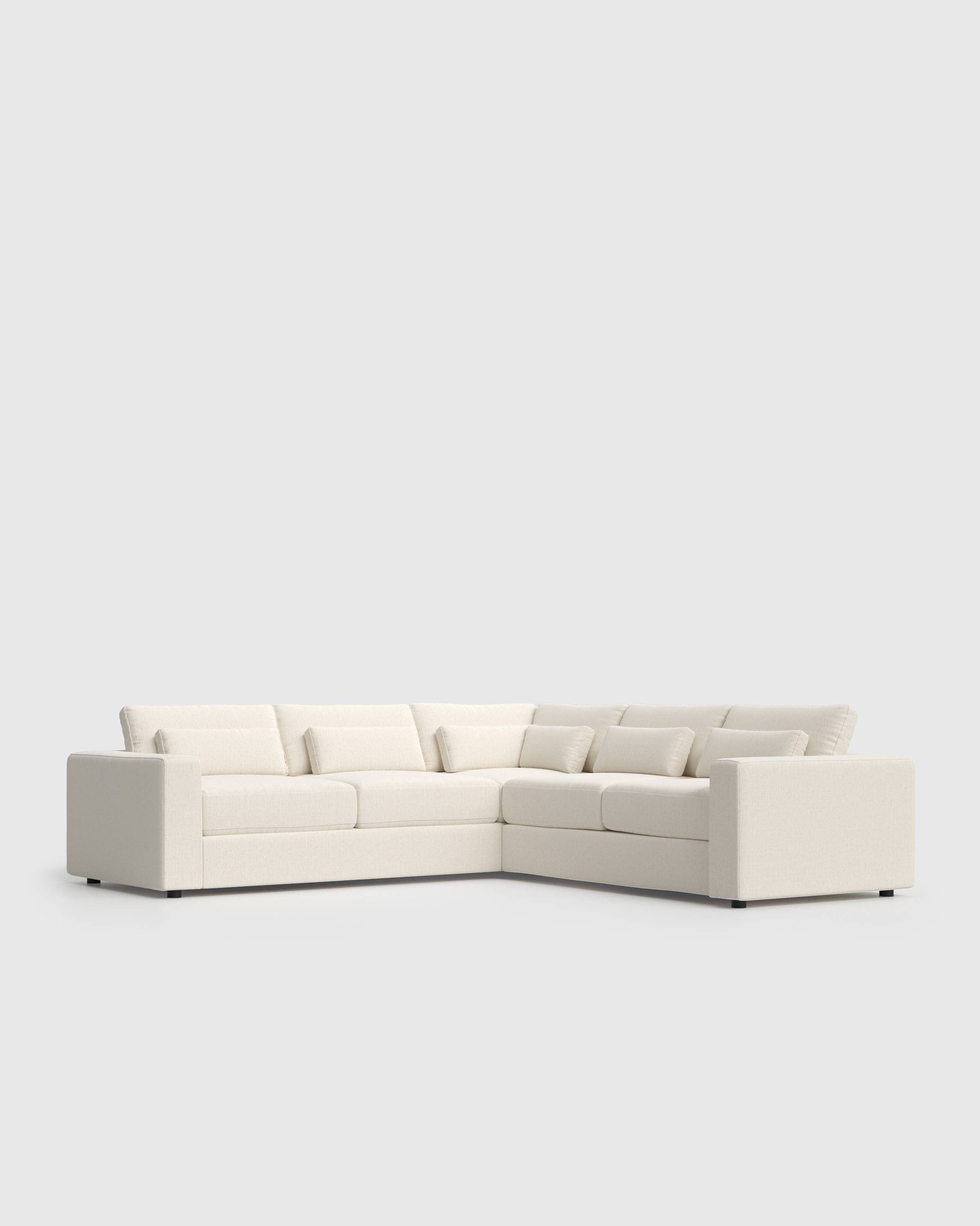 Square Arm Deep Seat L Sectional in Performance Chenille Linen Blend - thumbnail 4