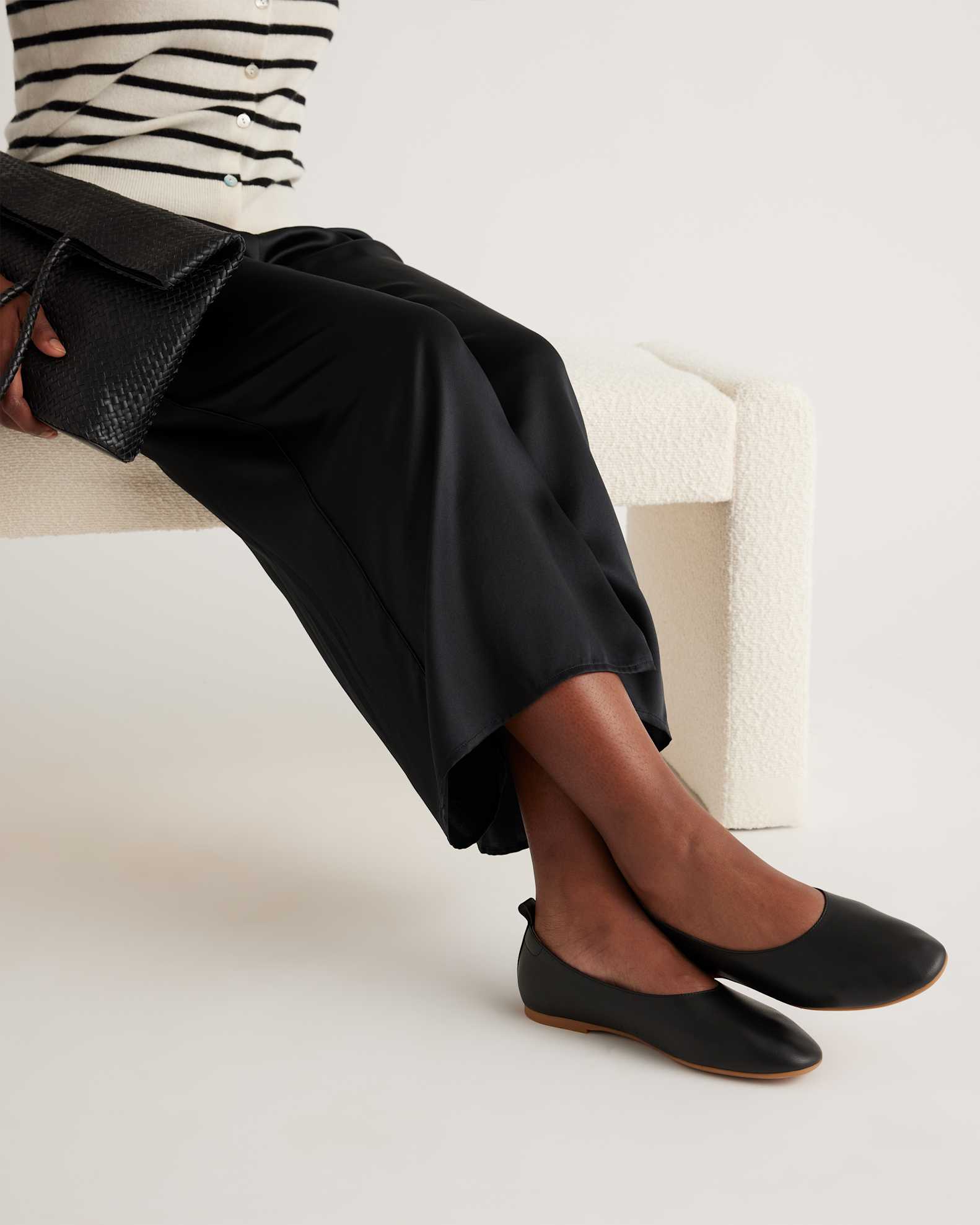 black dress ballet flats these Leonie soft ballet flats from Loeffler Randall are detailed with a padded footbed Landry Black Woven Leather Ballet
