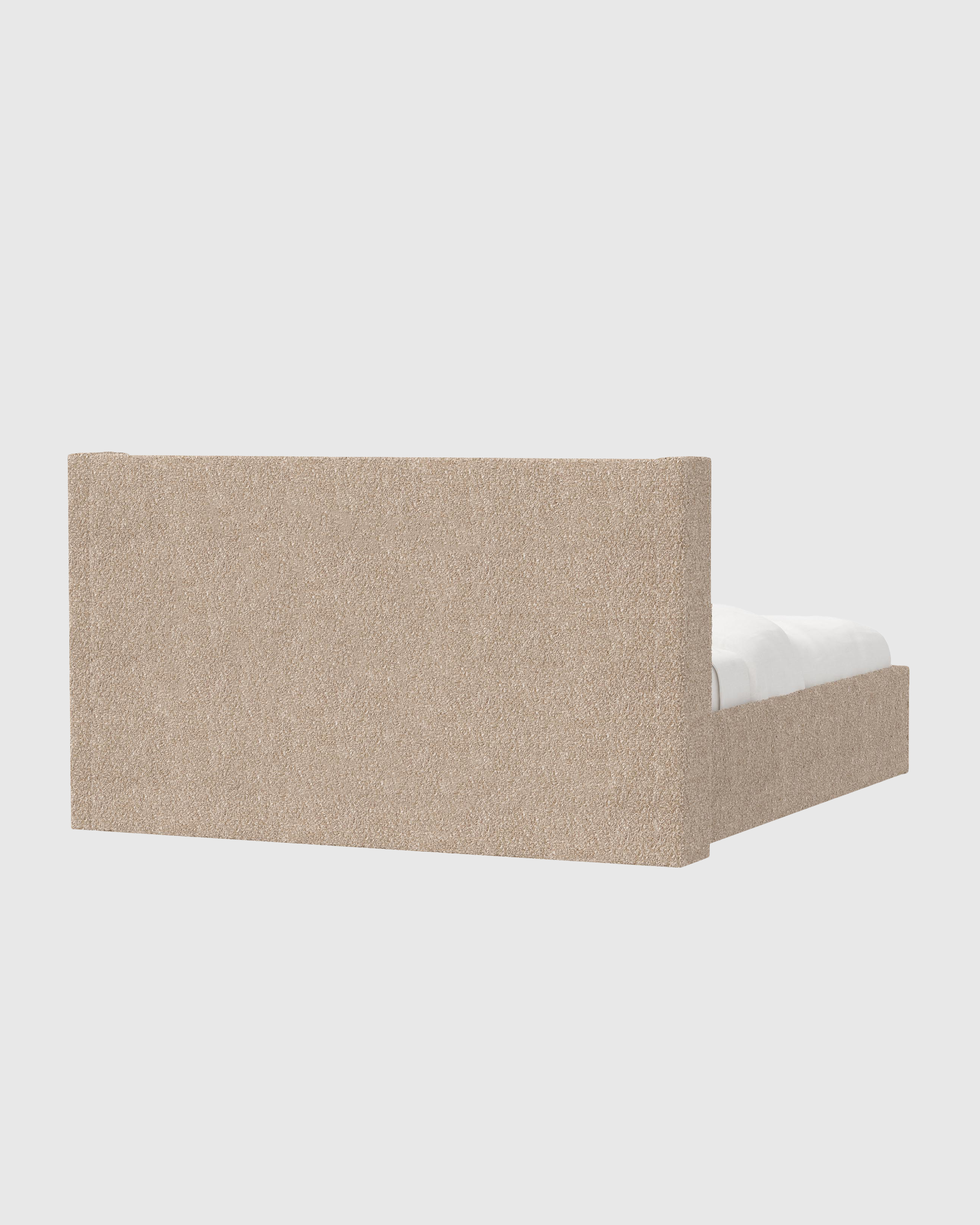 WingbackLowQueen Plush Boucle Camel 1