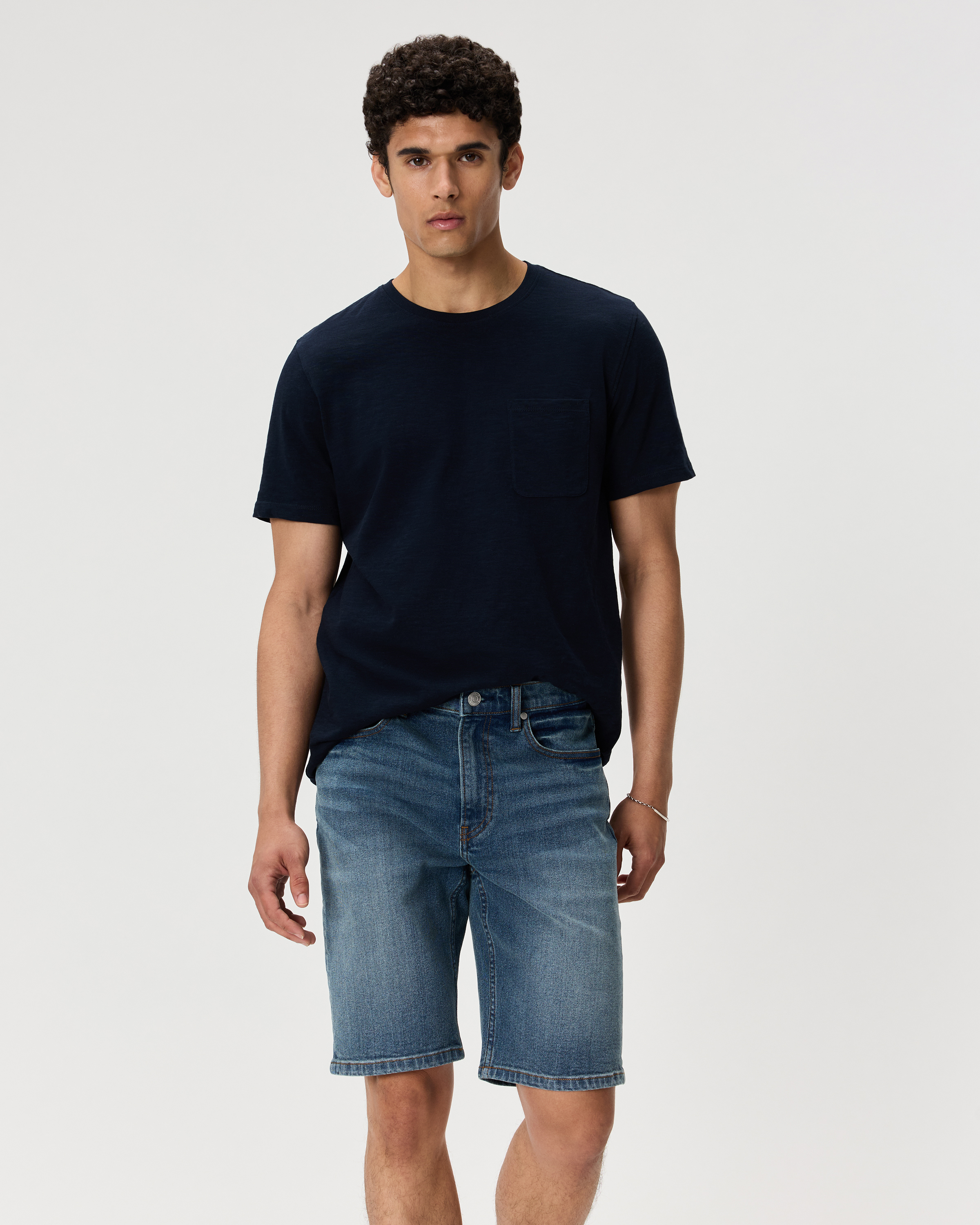 Quince Men's Warren Stretch Denim Shorts 10" In Blue