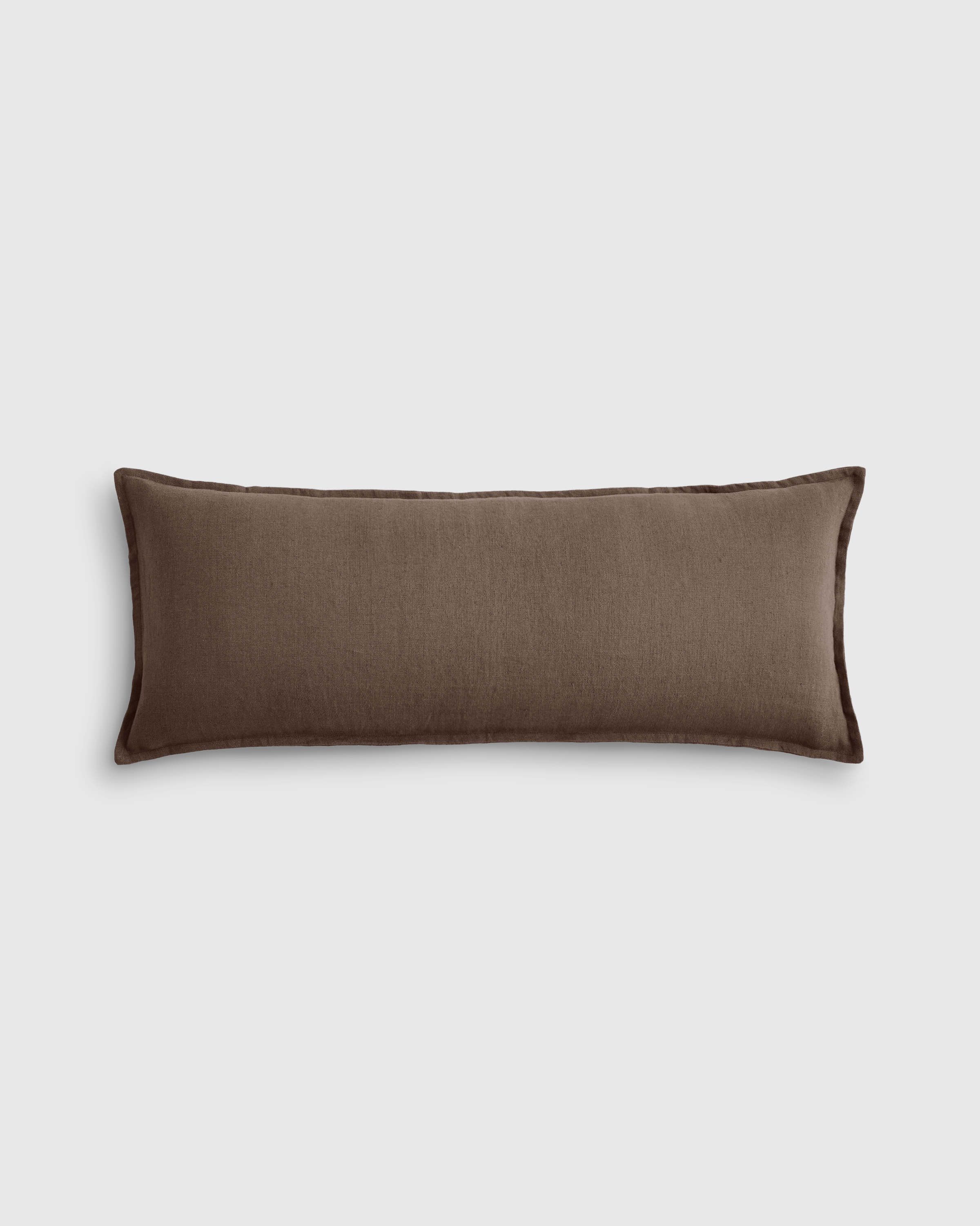 European Linen Flange Edge Pillow Cover - Individual, Espresso