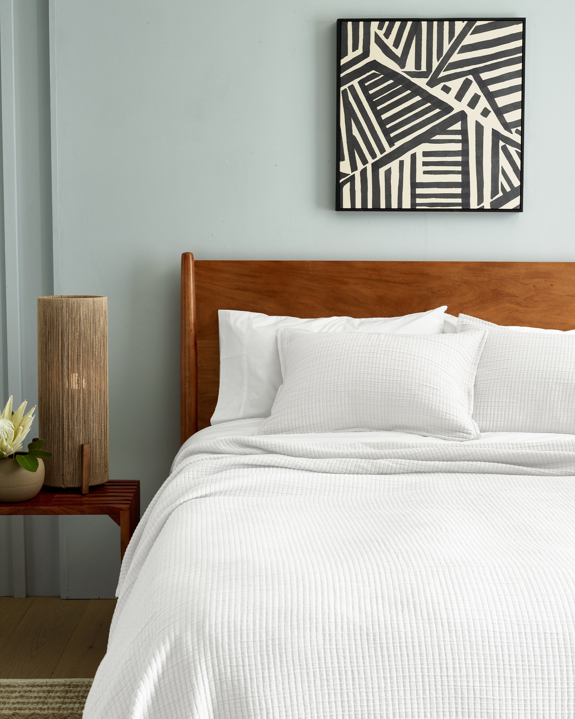 White Organic Ribbed Cotton Shams