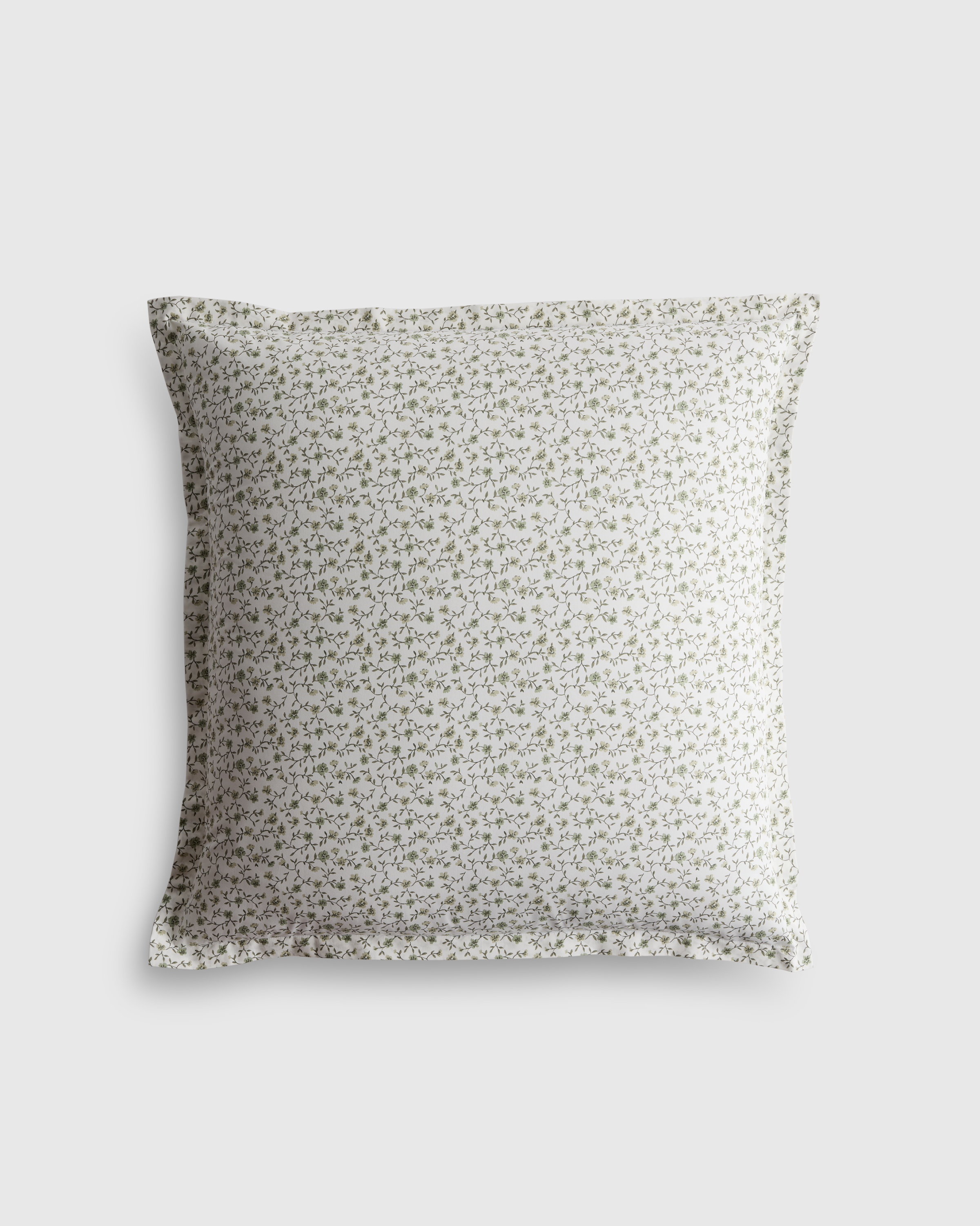 Green Florette Organic Crisp Percale Floral Euro Sham