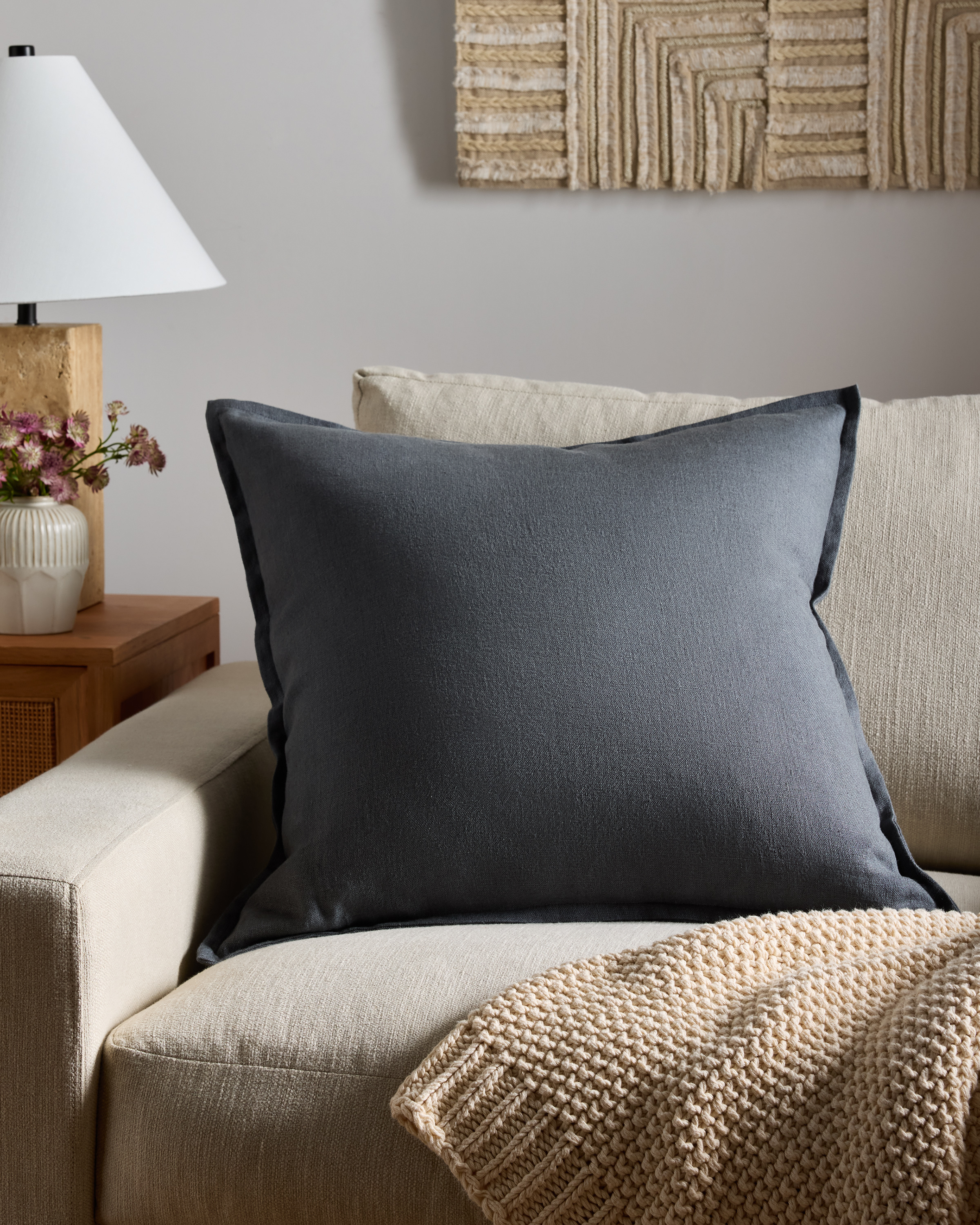 Nightfall European Linen Flange Edge Pillow Cover