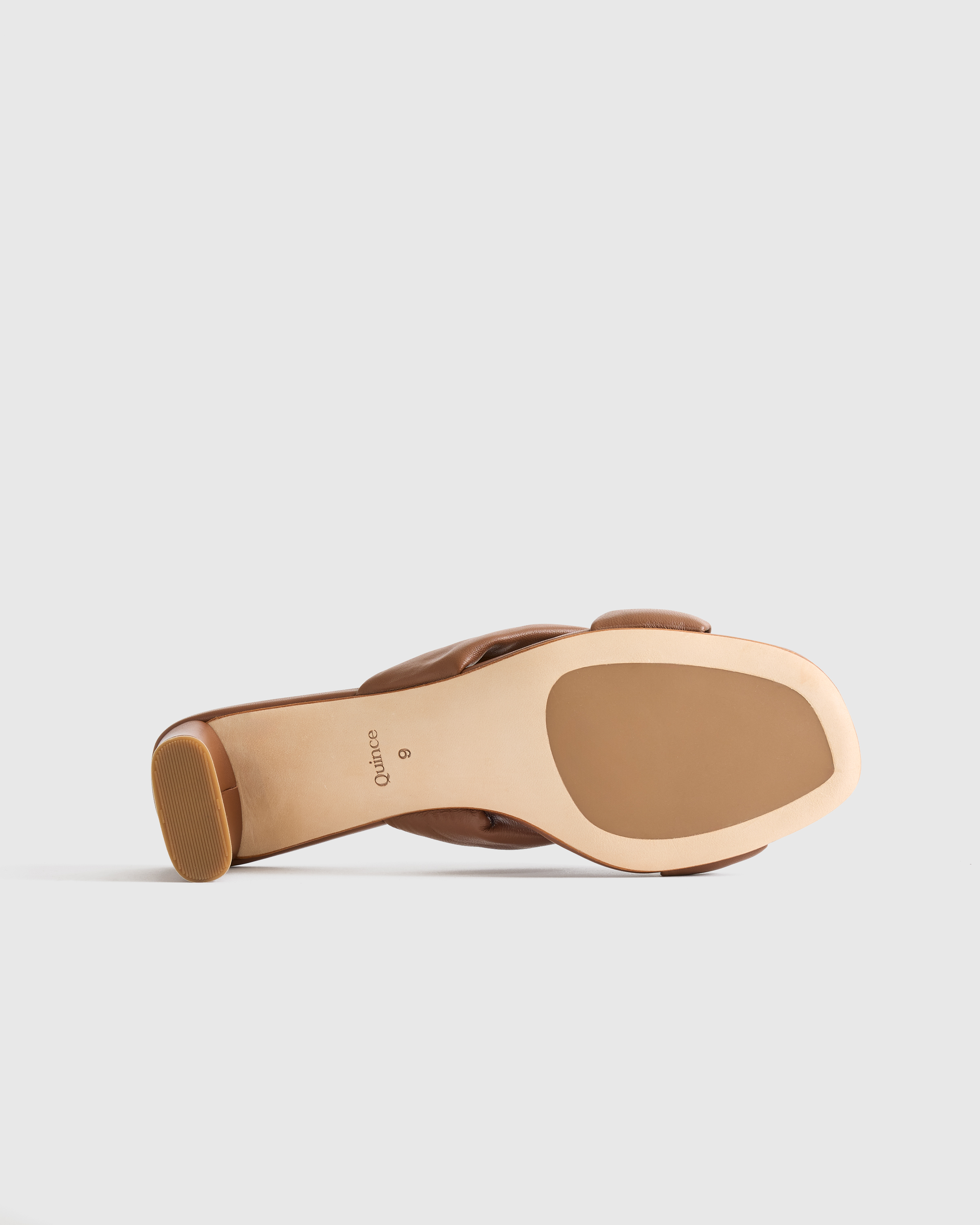 【COLOR iN ID】Twist Leather Mule Italian Leather Twist Mid Heel Mule in Cognac