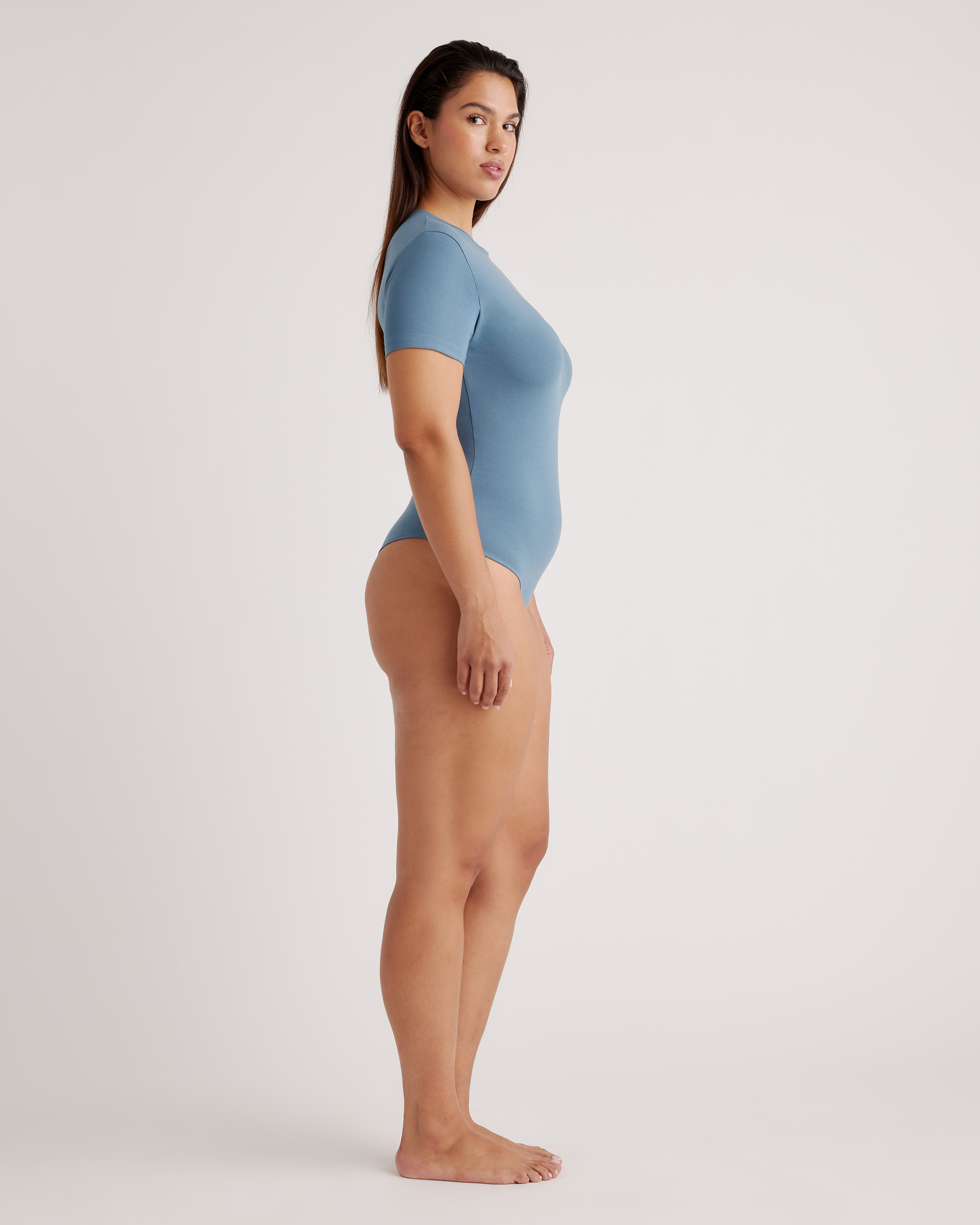 Stretch Cotton Jersey Short Sleeve Bodysuit