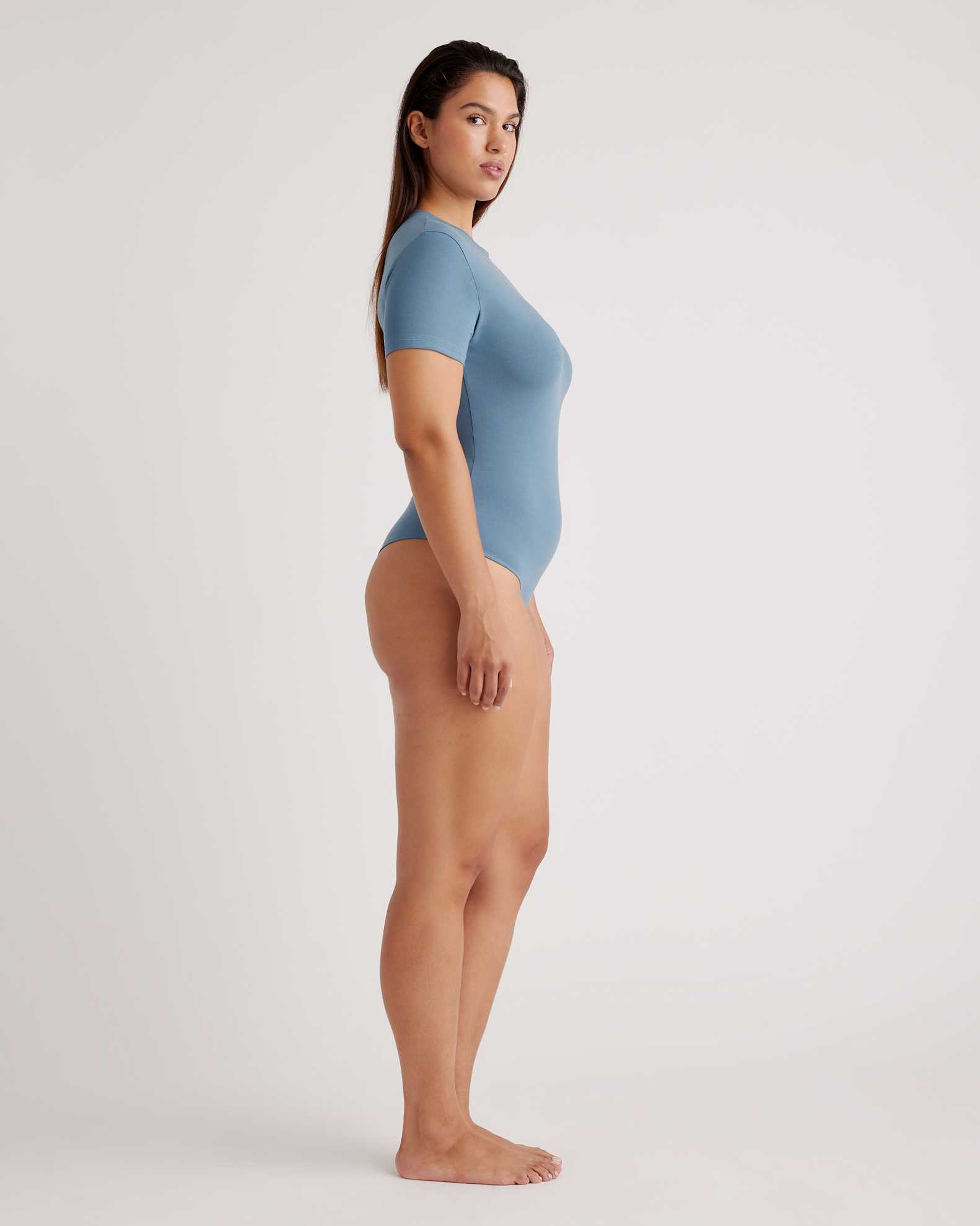 Stretch Cotton Jersey Short Sleeve Bodysuit