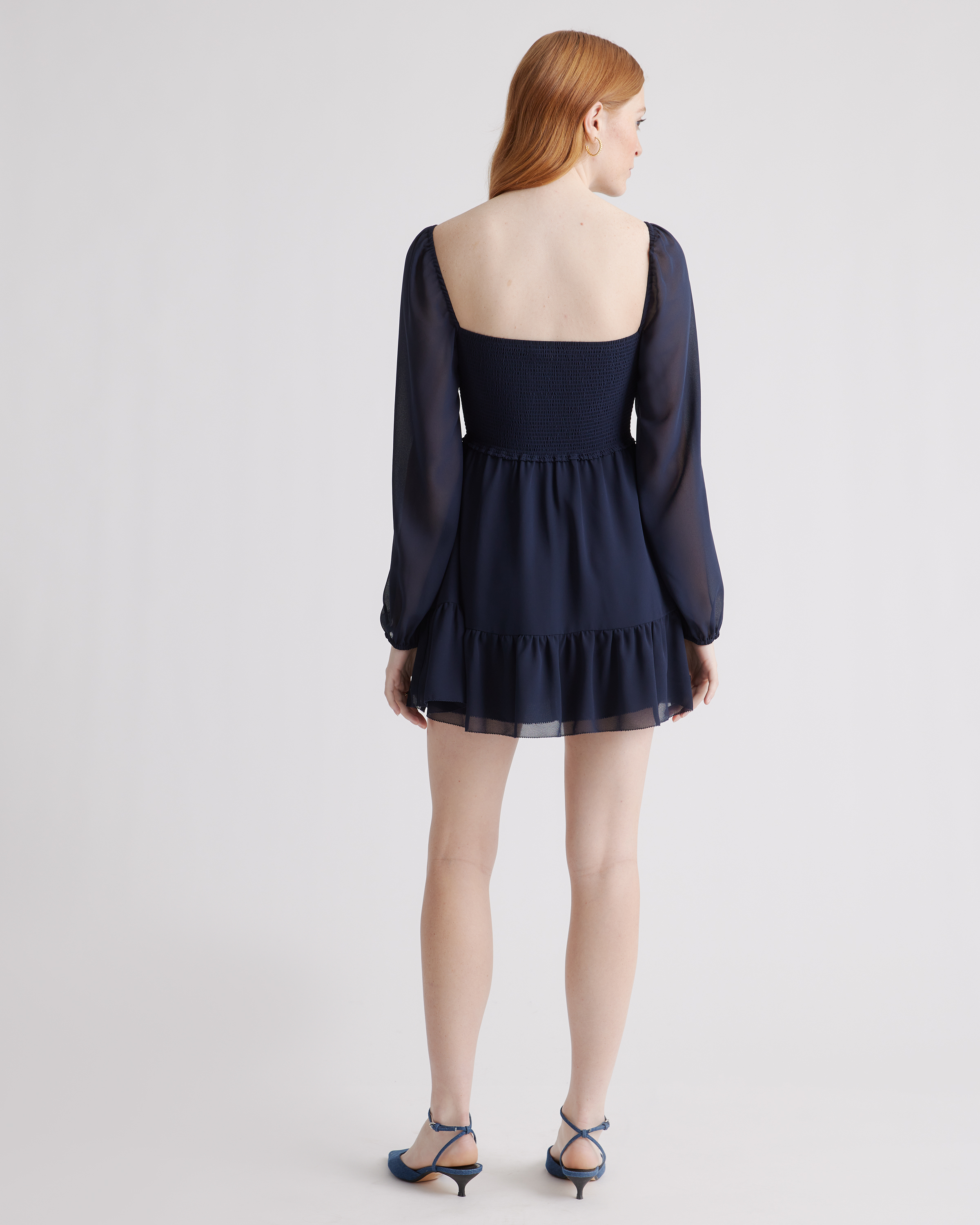 Chiffon Smocked Mini Dress