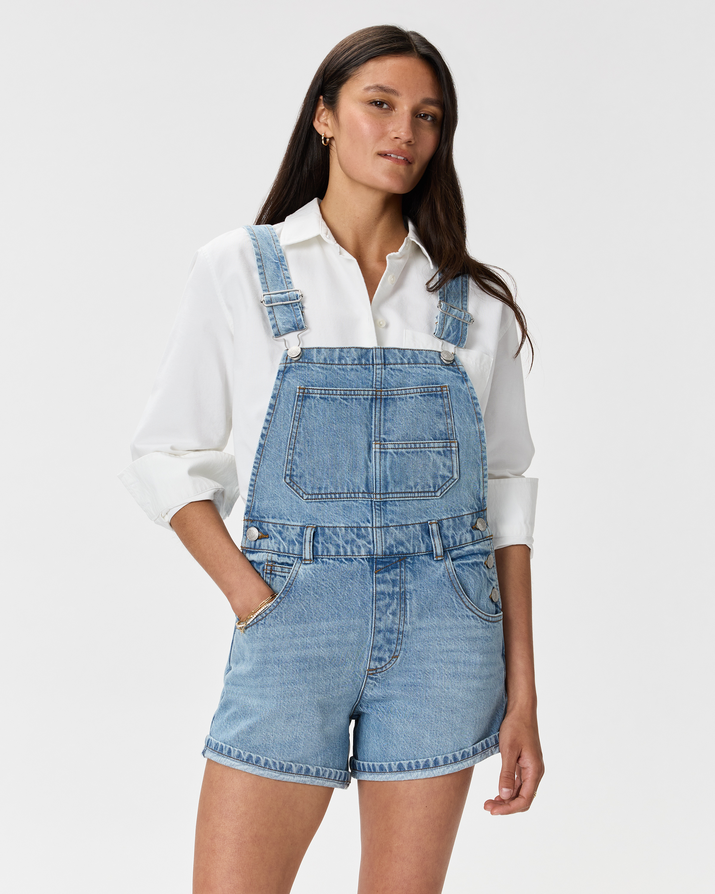 Icey Blue 100% Organic Denim Shortalls
