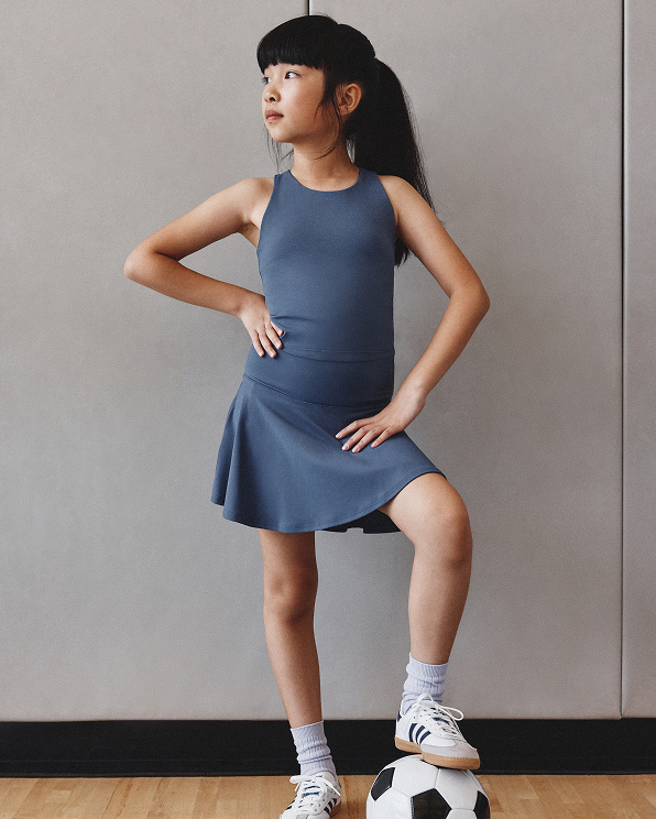 Storm Blue Girls Ultra-Form Fitted Tank