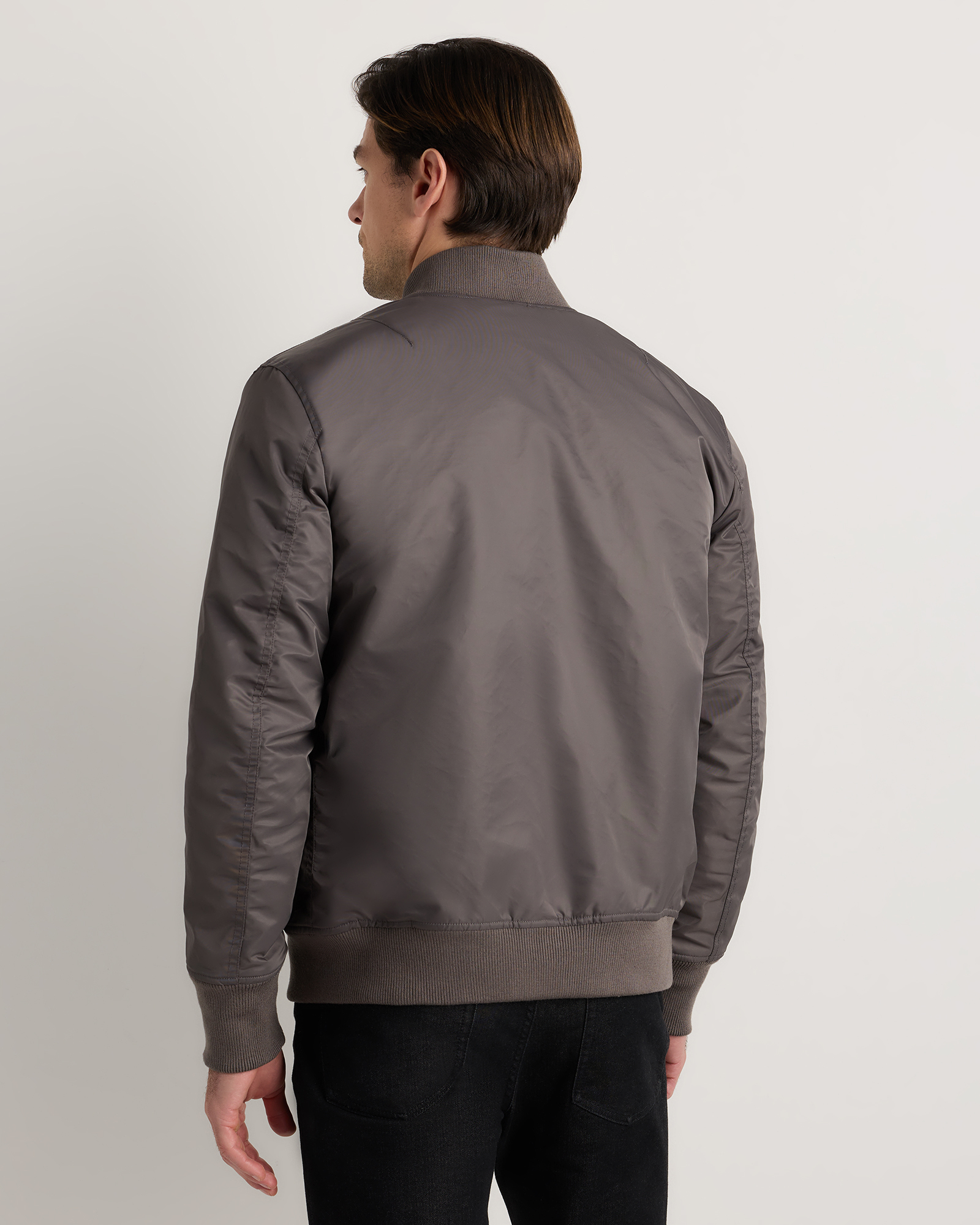 Men's Flight Nylon Bomber Jacket in Overcast Grey
