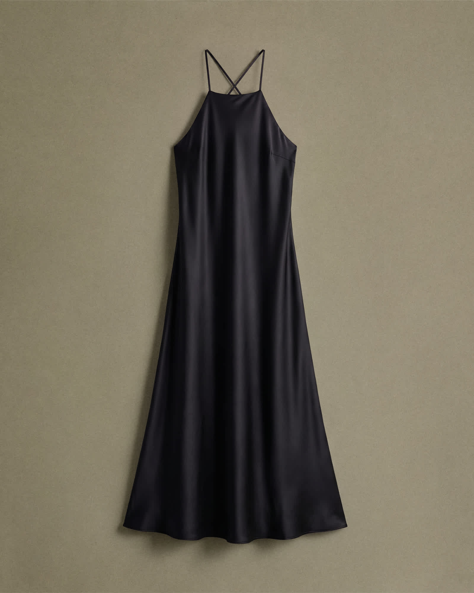 Women s 100 Washable Silk Halter Maxi Dress