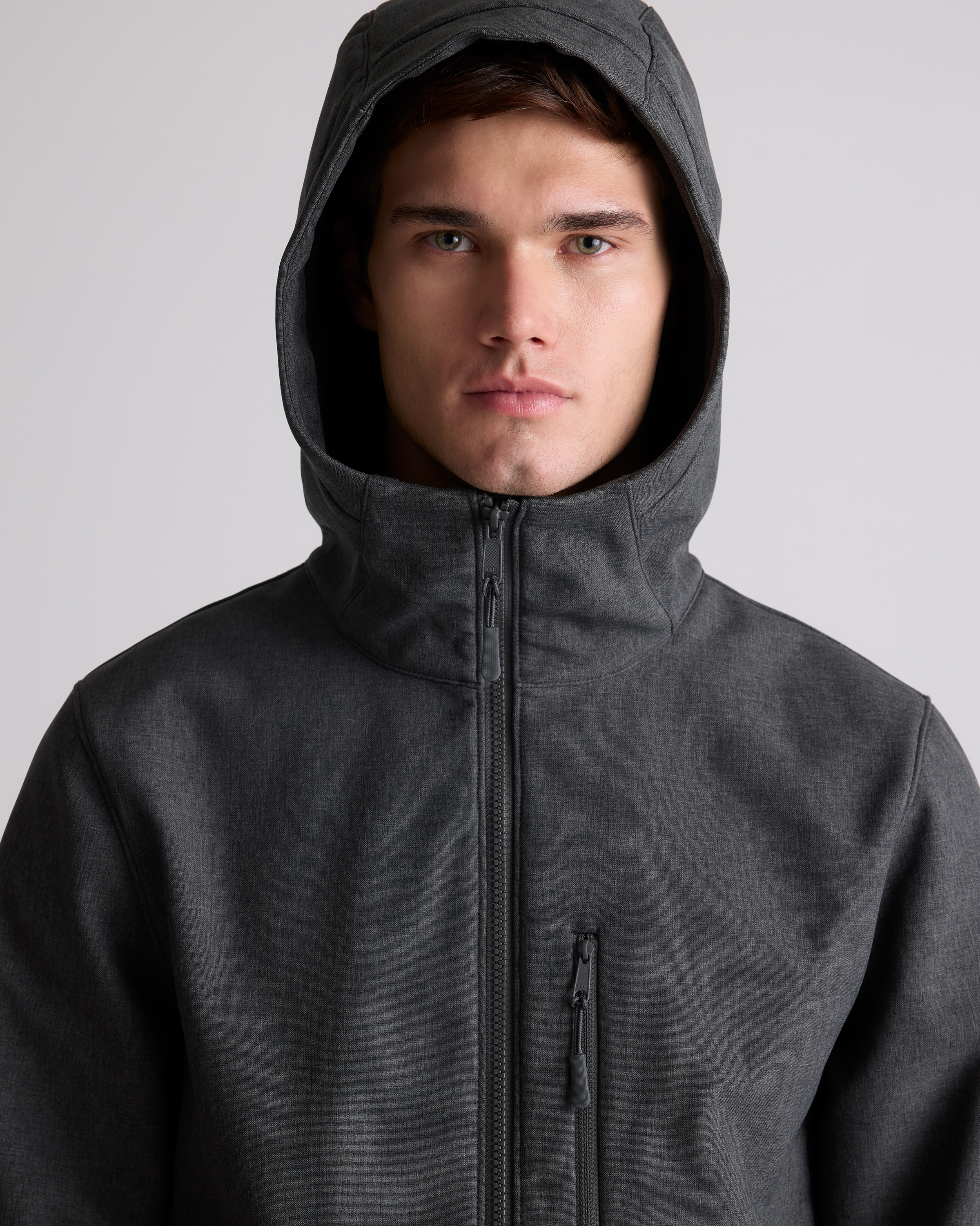 Softshell Fleece-Lined Full-Zip Hooded Jacket