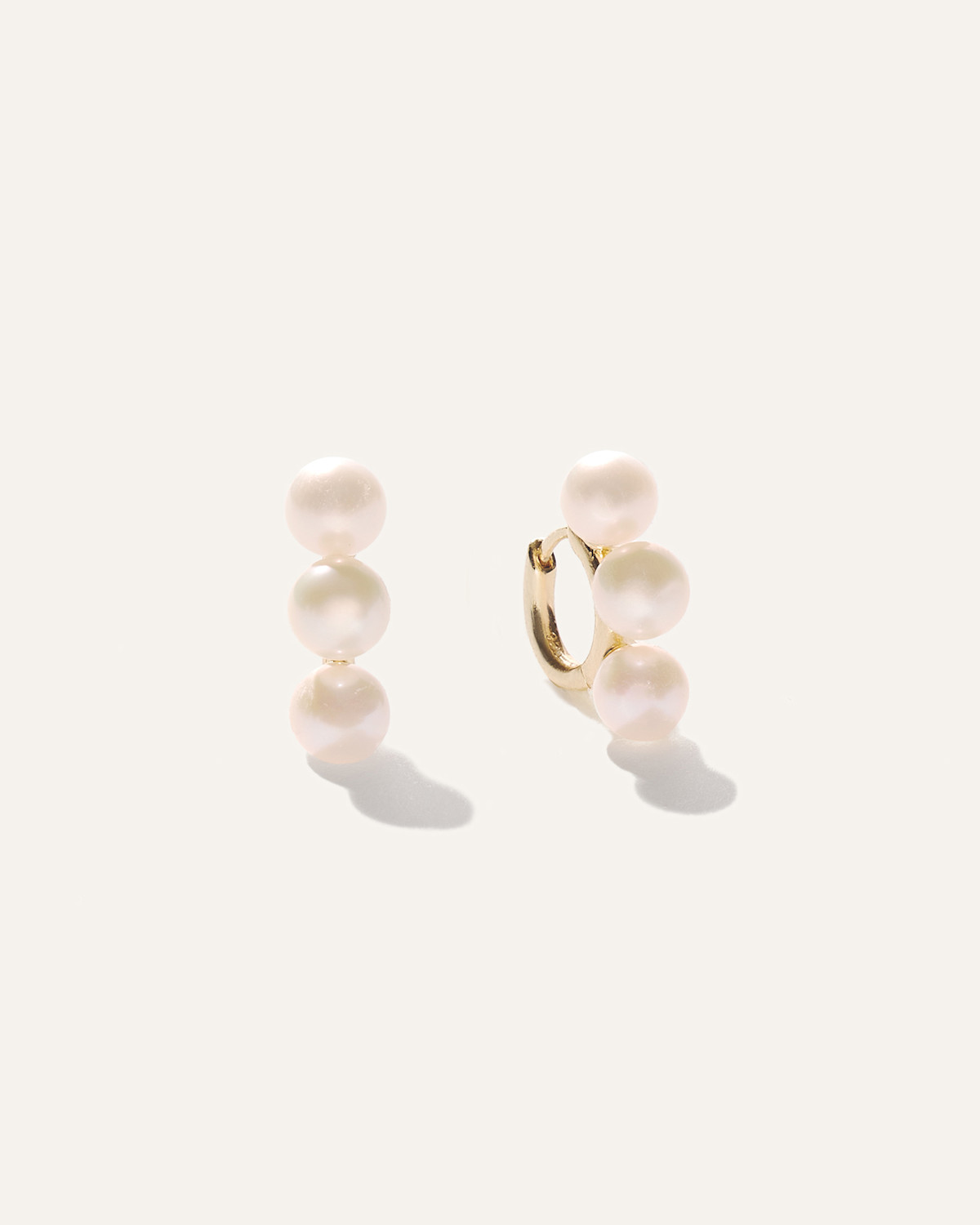 Triple Freshwater Pearl Hoops in Gold Vermeil