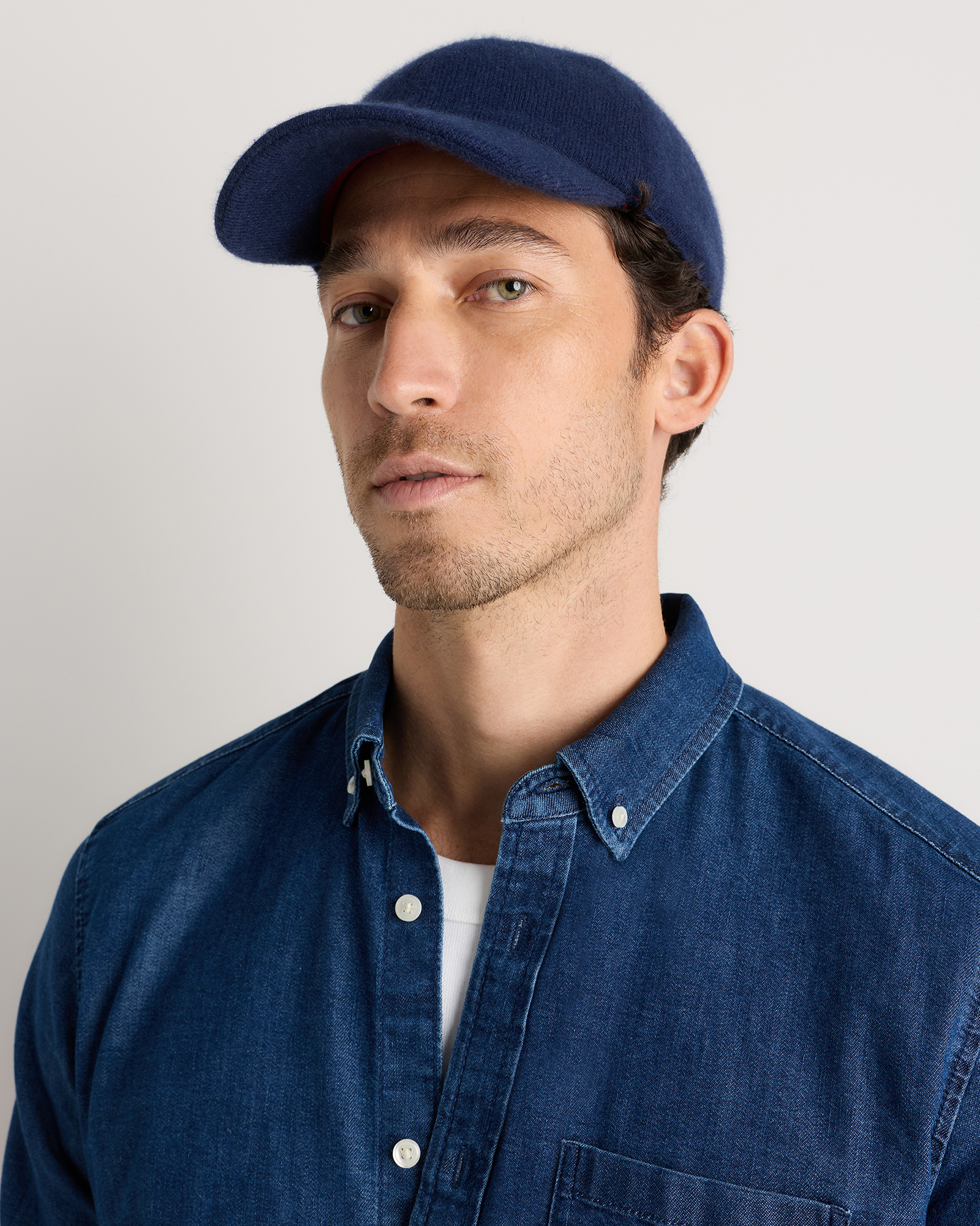 Quince Cashmere Baseball Cap In Blue