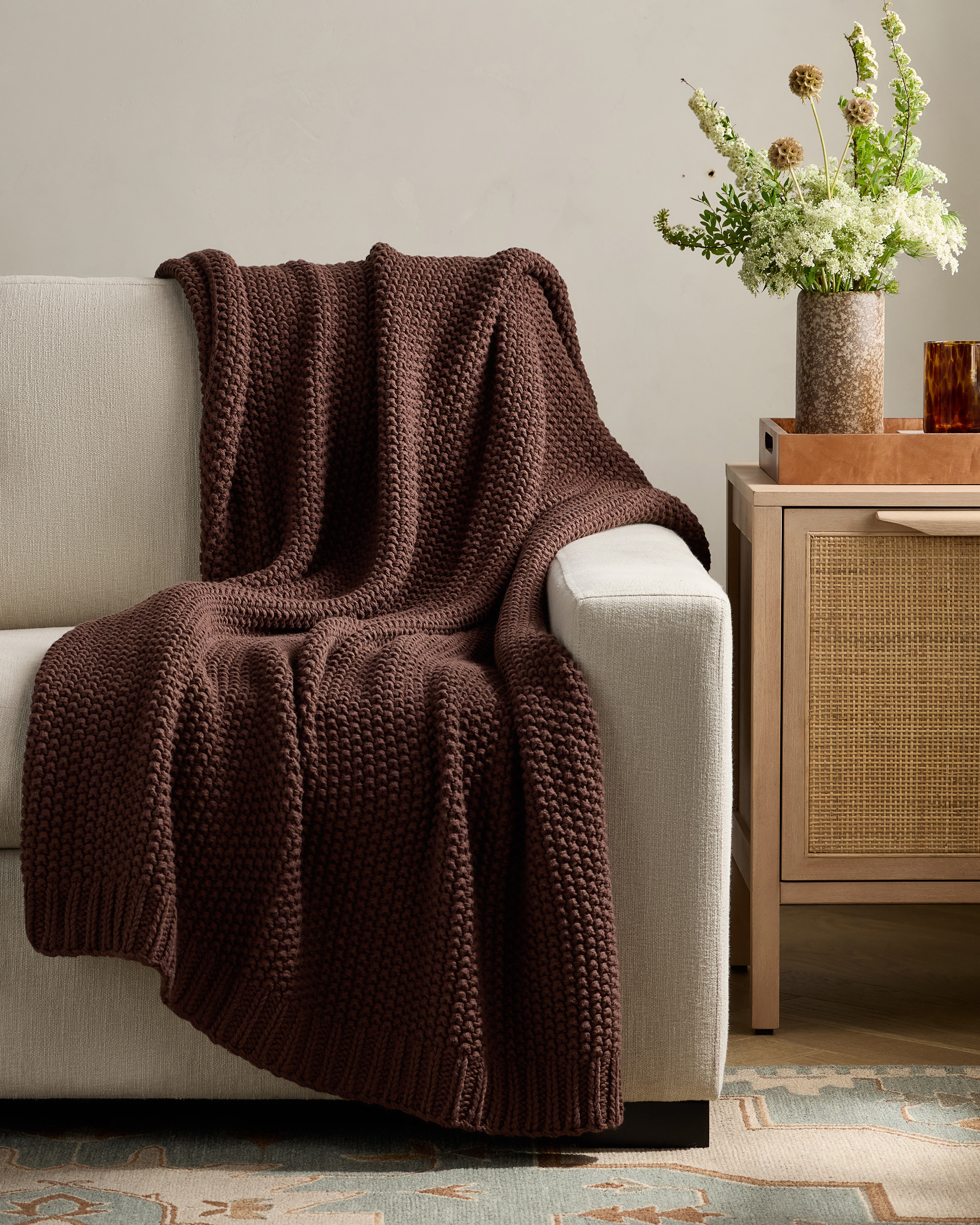 Espresso Cotton Fisherman Throw