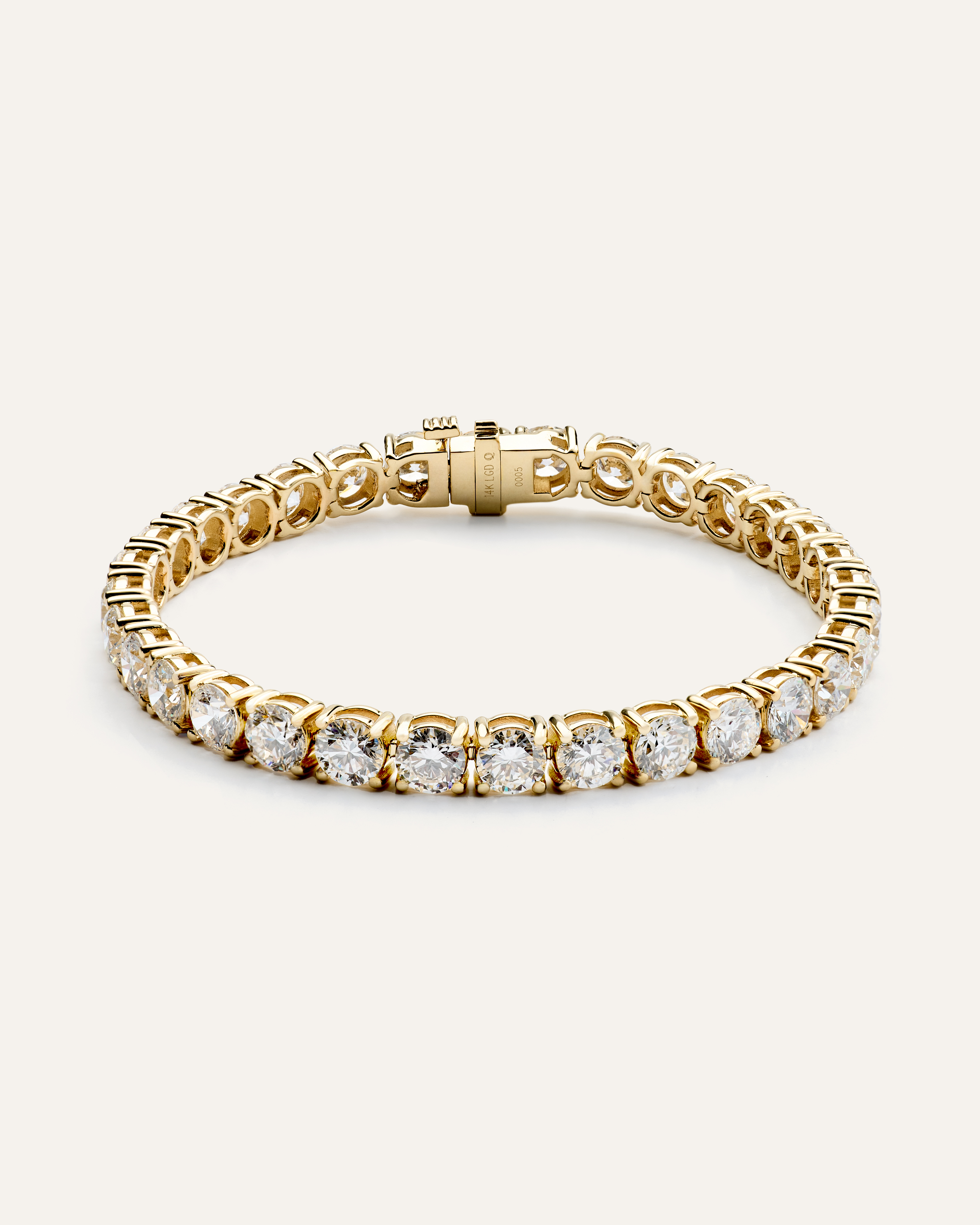 Yellow Gold 14K Gold Lab Grown Diamond Tennis Bracelet - 15ctw