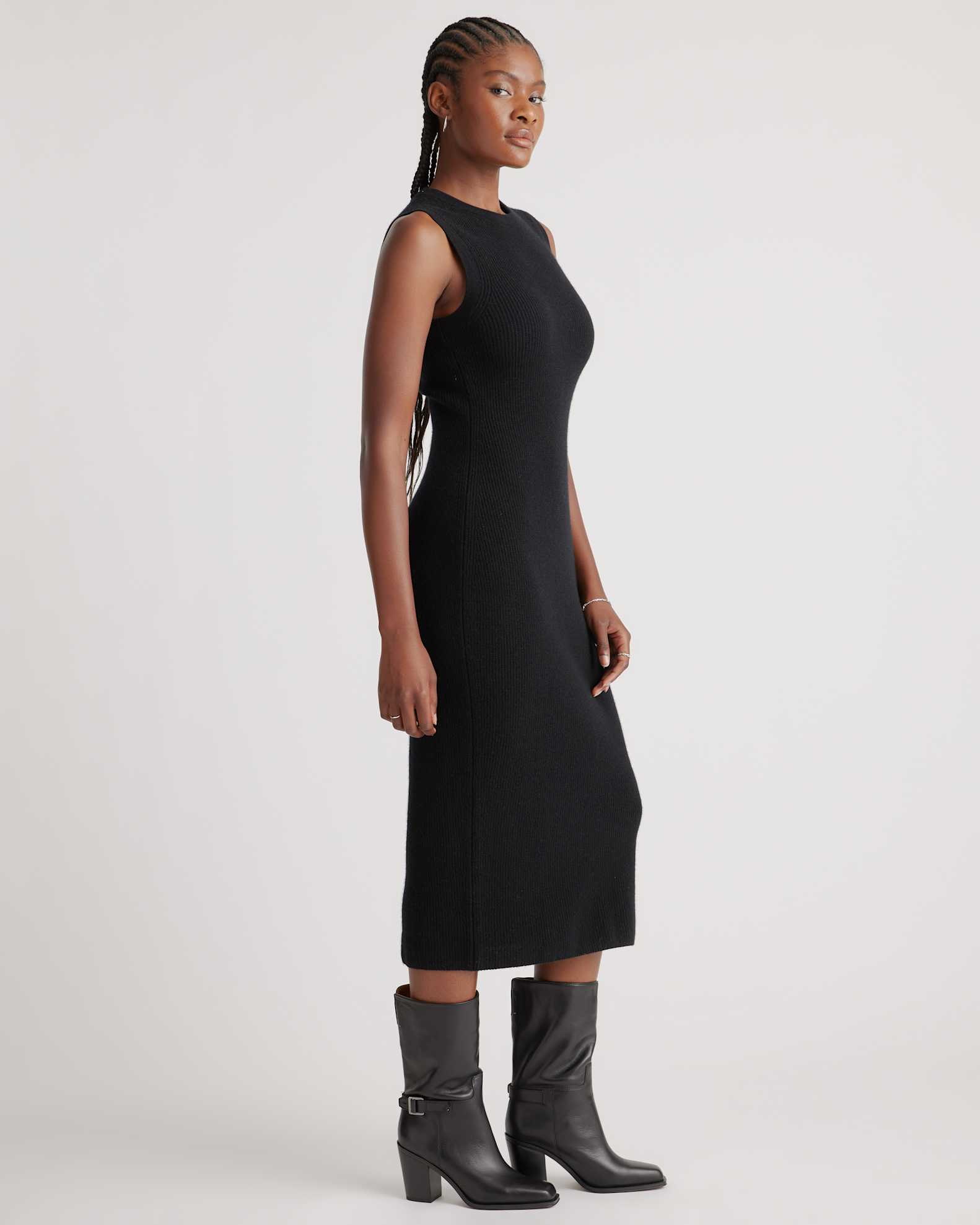 Mongolian Cashmere Sleeveless Midi Sweater Dress Mongolian Cashmere Sleeveless Midi Sweater Dress