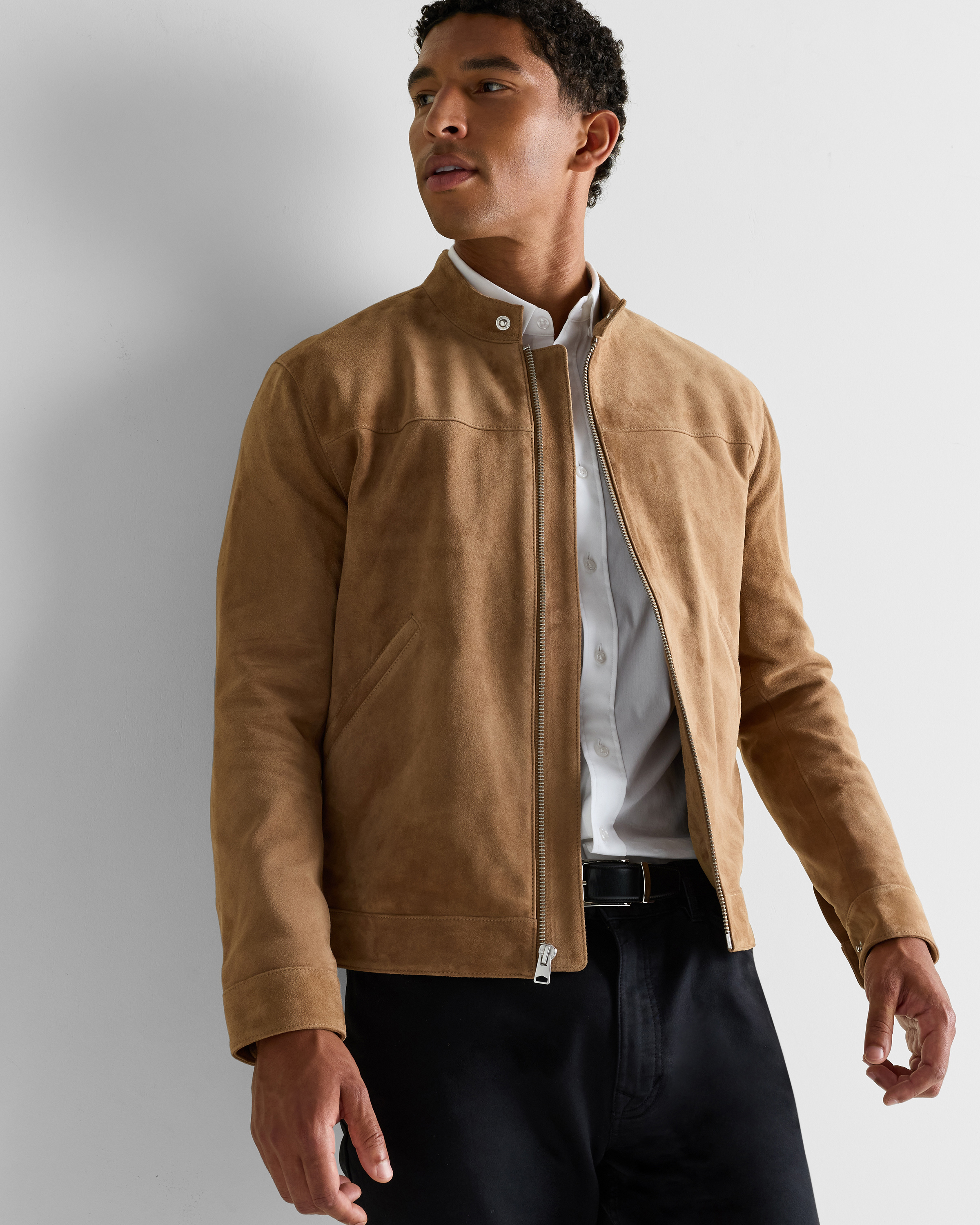 100% Suede Café Racer Jacket