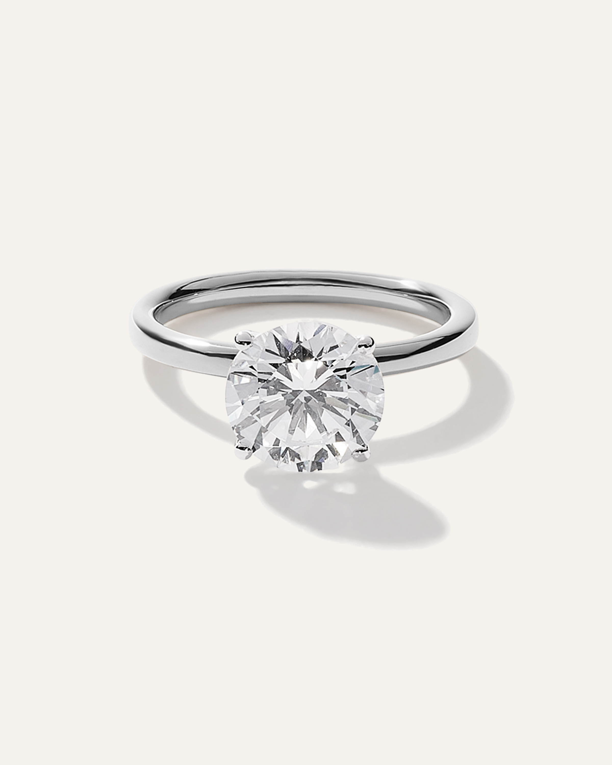 Platinum Lab Grown Diamond Round Comfort Fit Engagement Ring