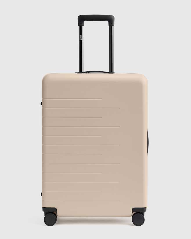 Tan Medium Check-In Suitcase