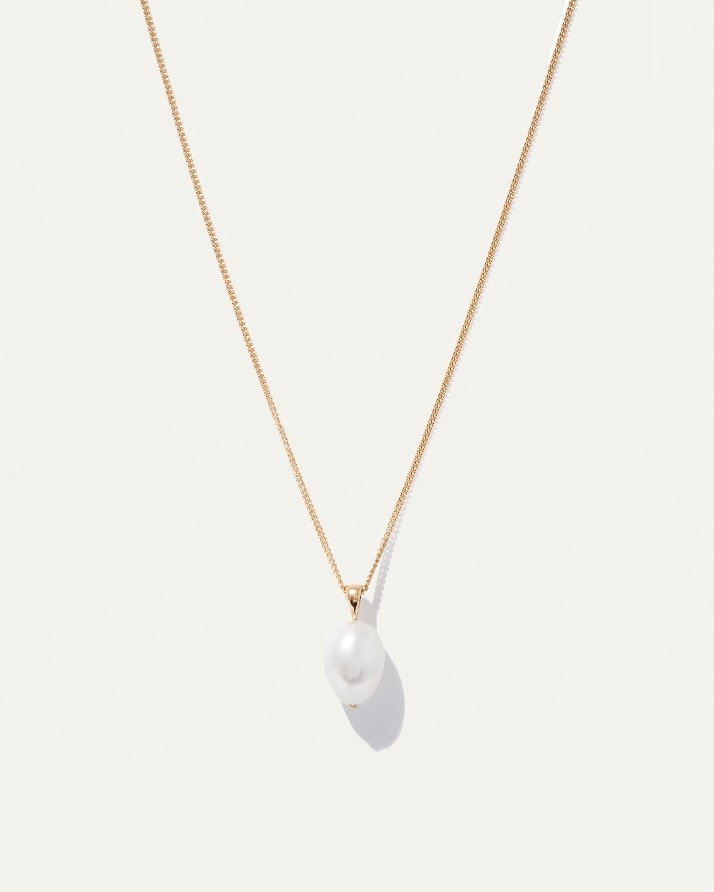 Gold Vermeil Baroque Pearl Pendant Necklace