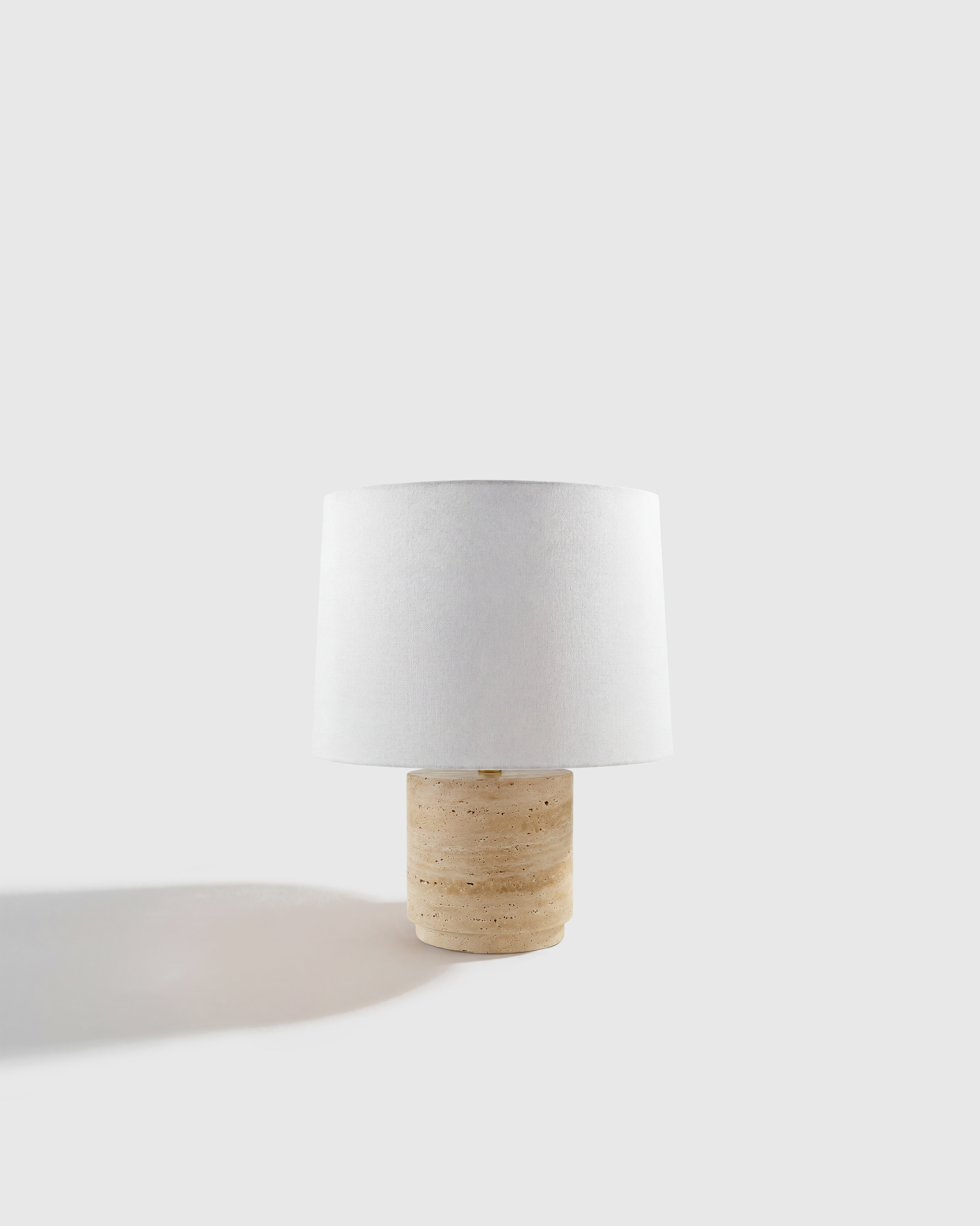 Beige Wide Travertine Table Lamp