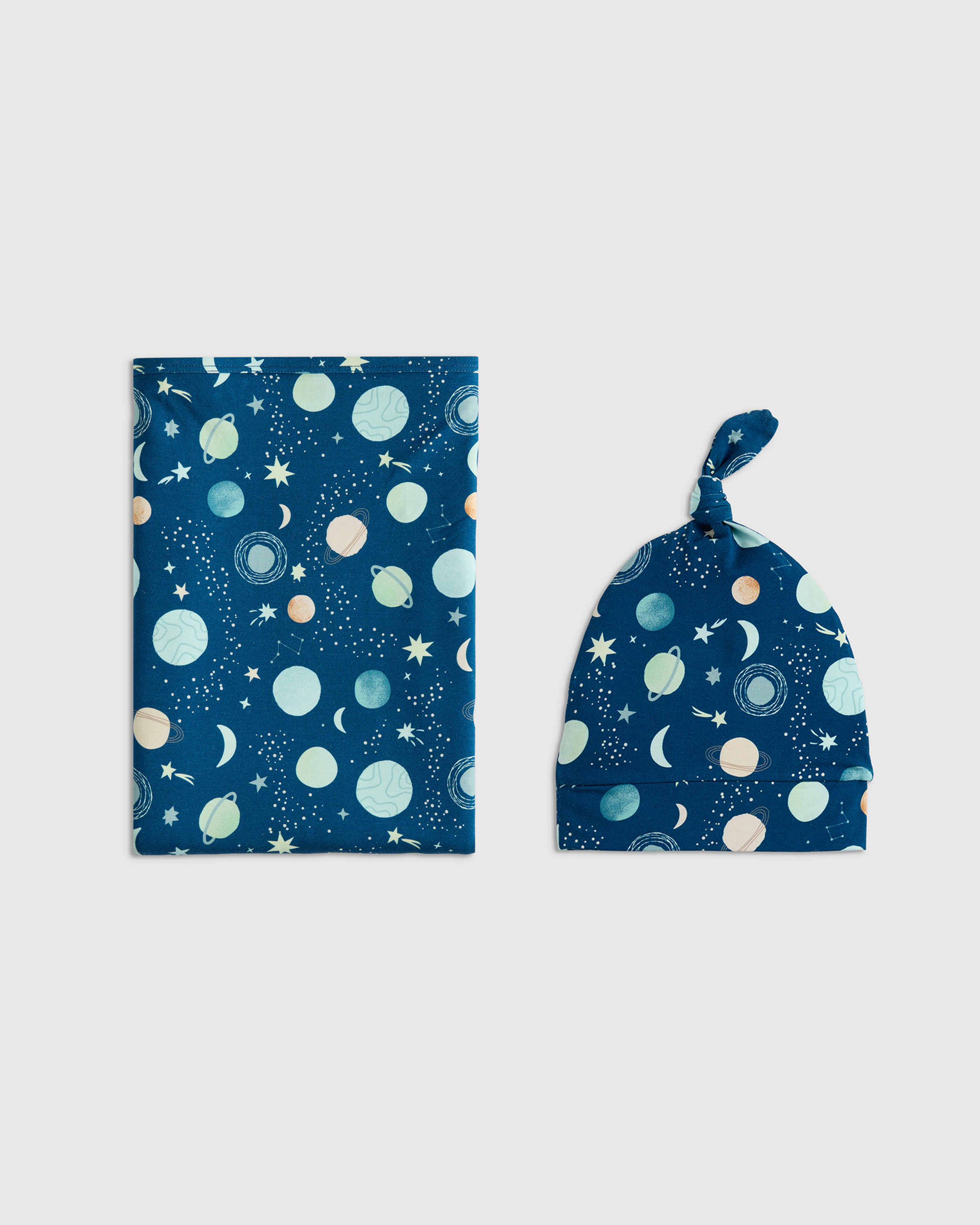 Celestial Dreams Bamboo Swaddle & Hat Layette Set