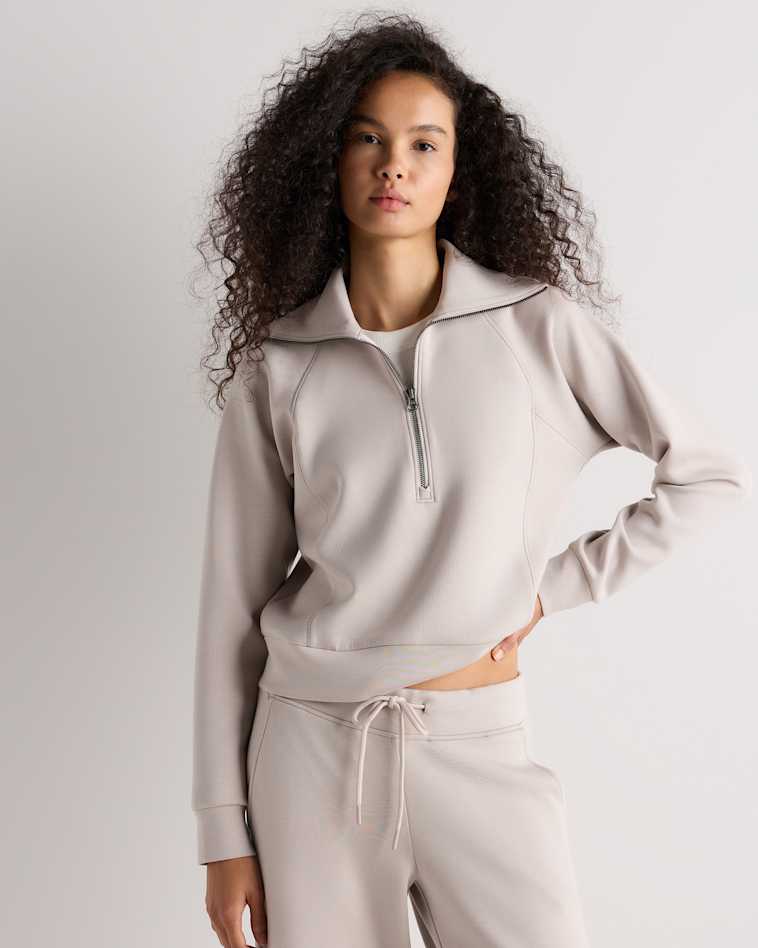Pebble Beige CloudComfort Half Zip Sweatshirt