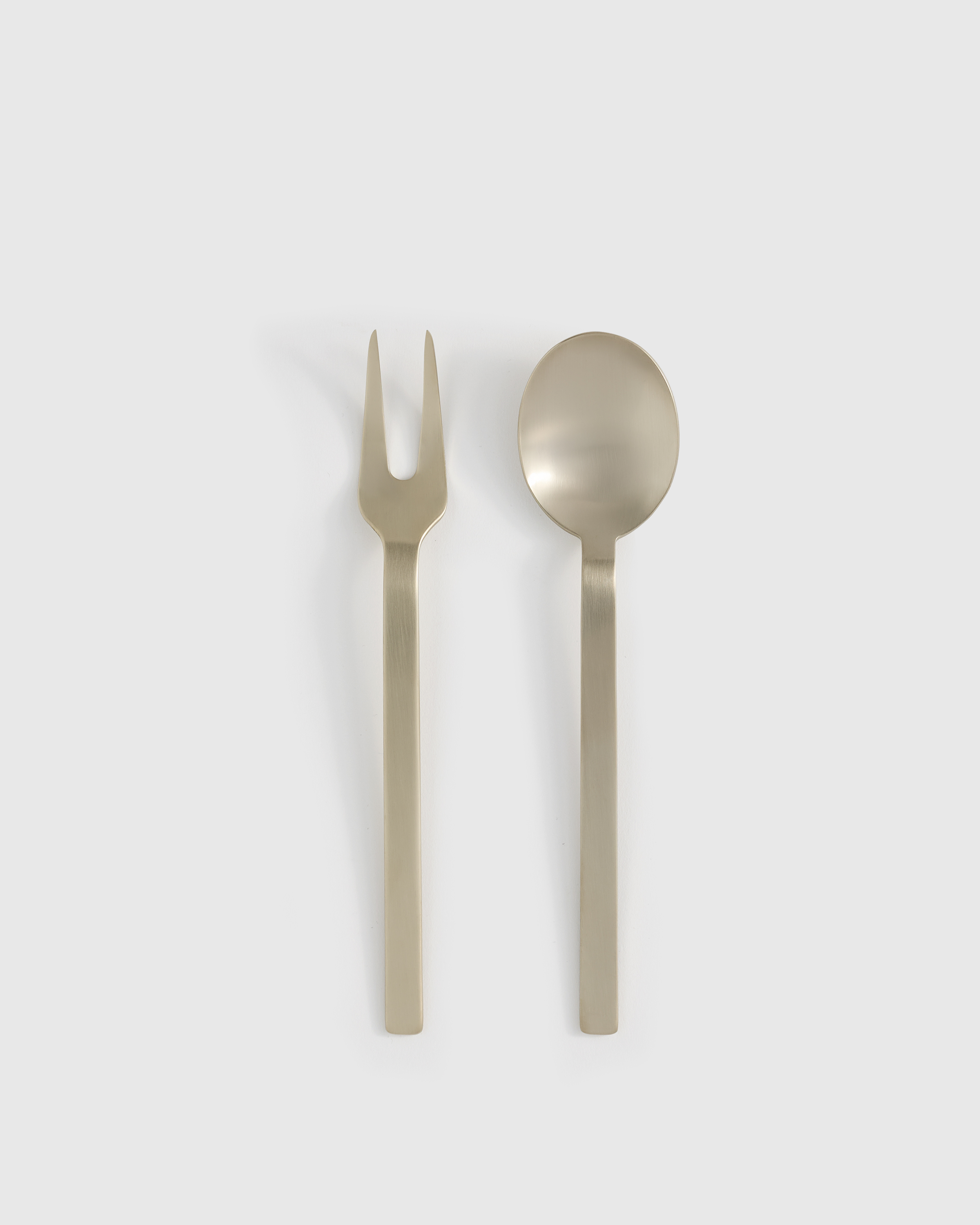 Brushed Champagne Stile 2-Pc Serving Utensil Set by Mepra