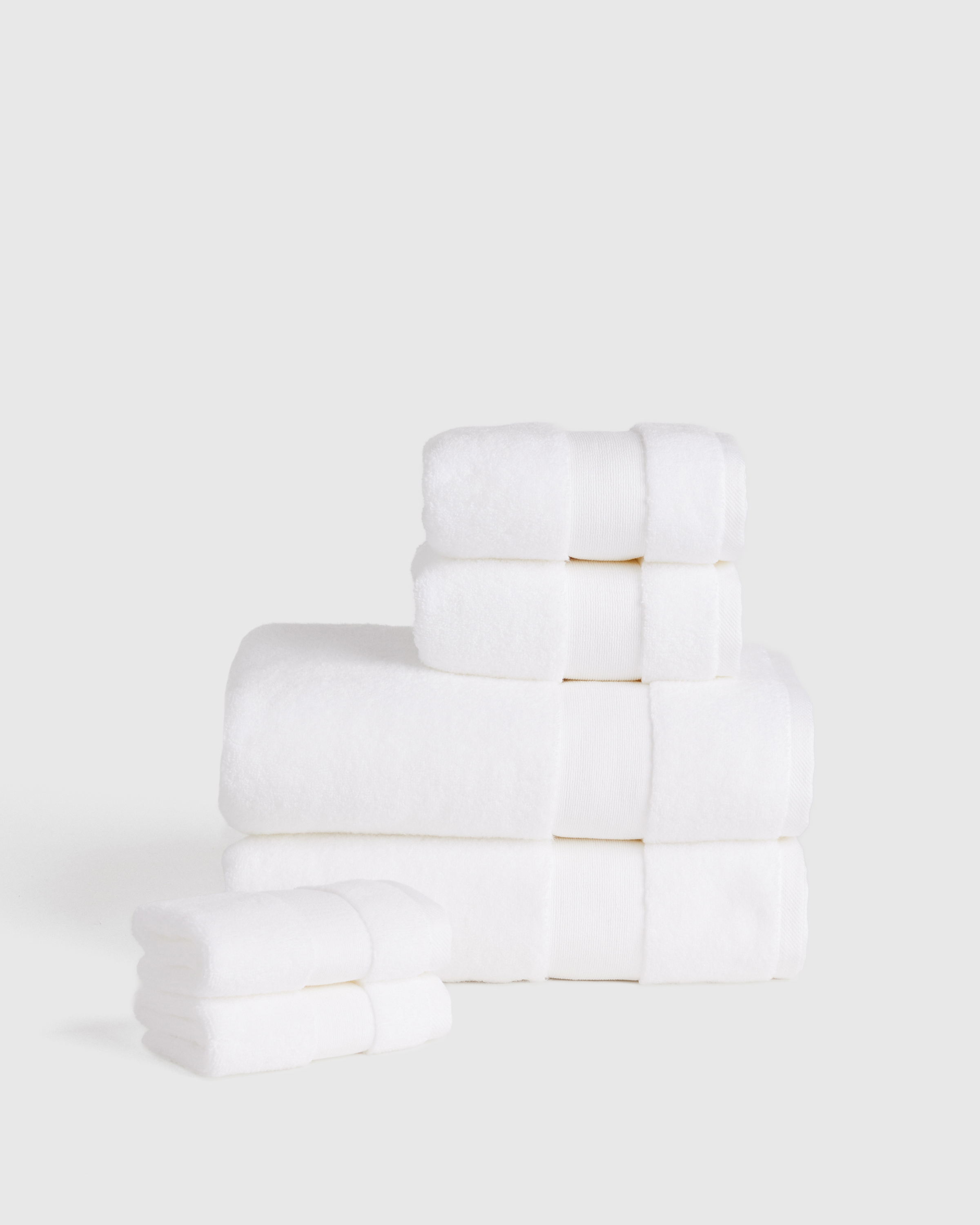 White Turkish Classic Bath Towel Bundle