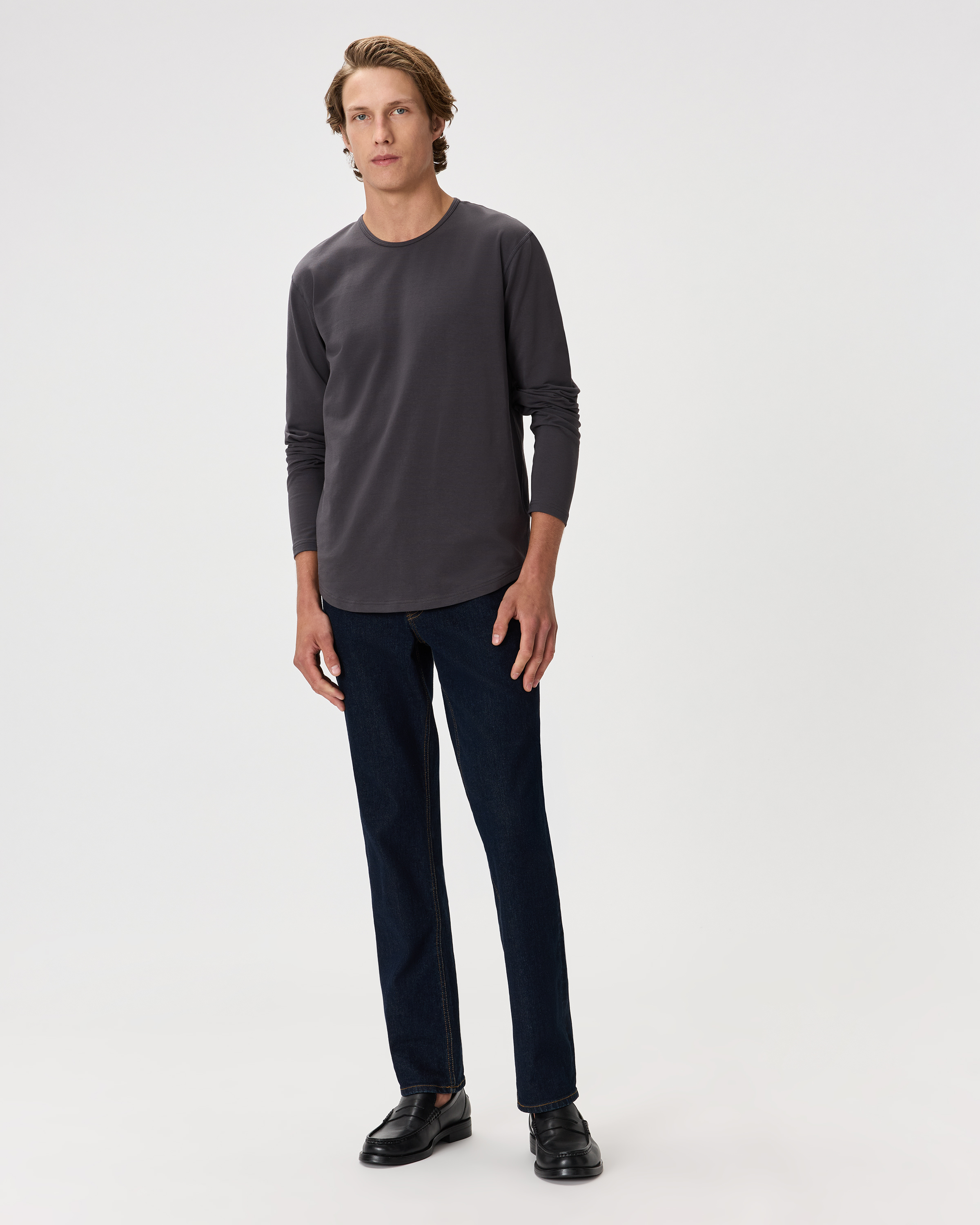 Flex Curve Long Sleeve Tee (3-Pack) in Dark Coal