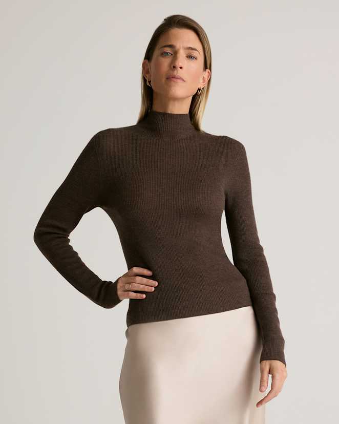 Superfine Merino Wool Boucle Turtleneck