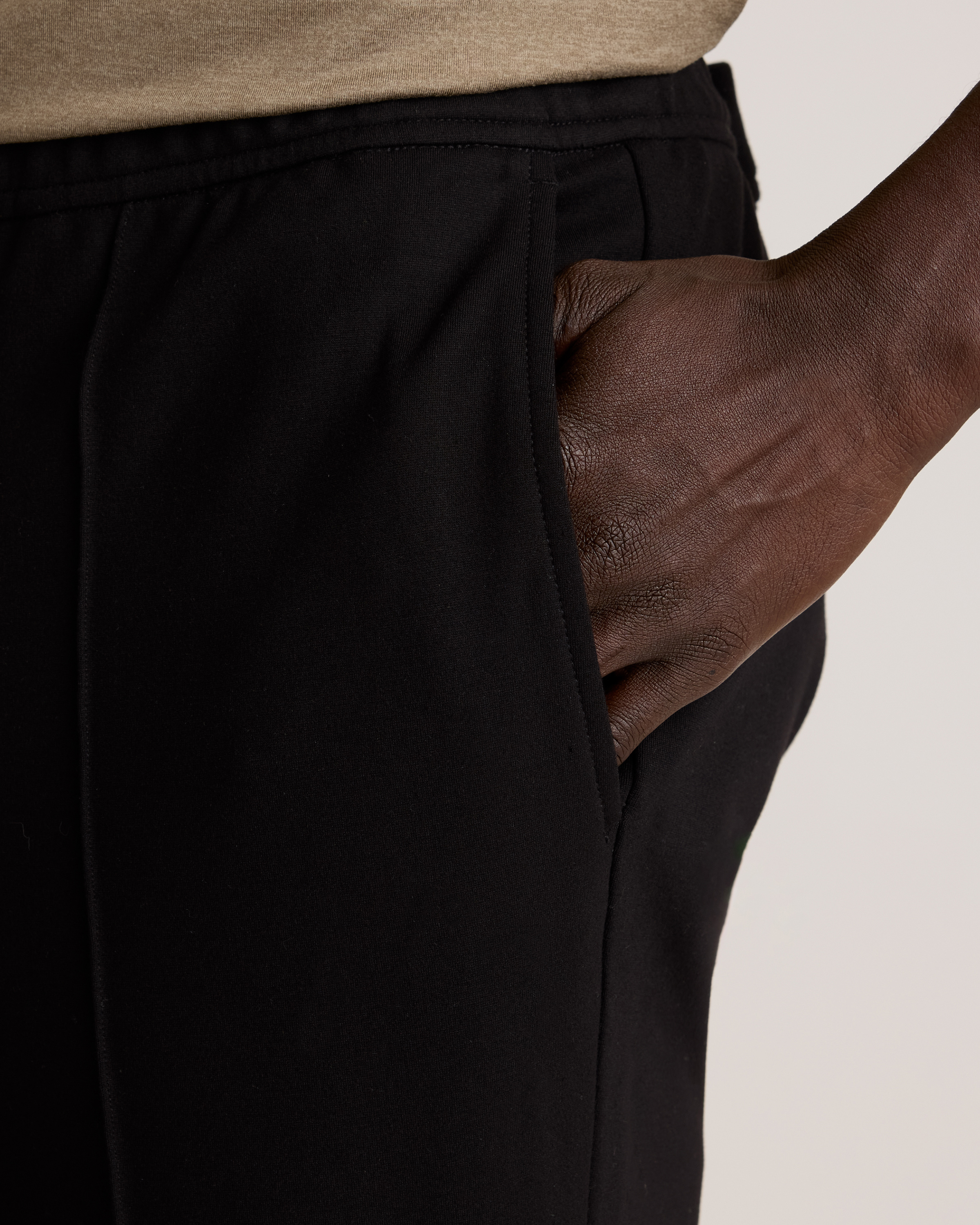 Stretch Knit Pintuck Trouser in Black