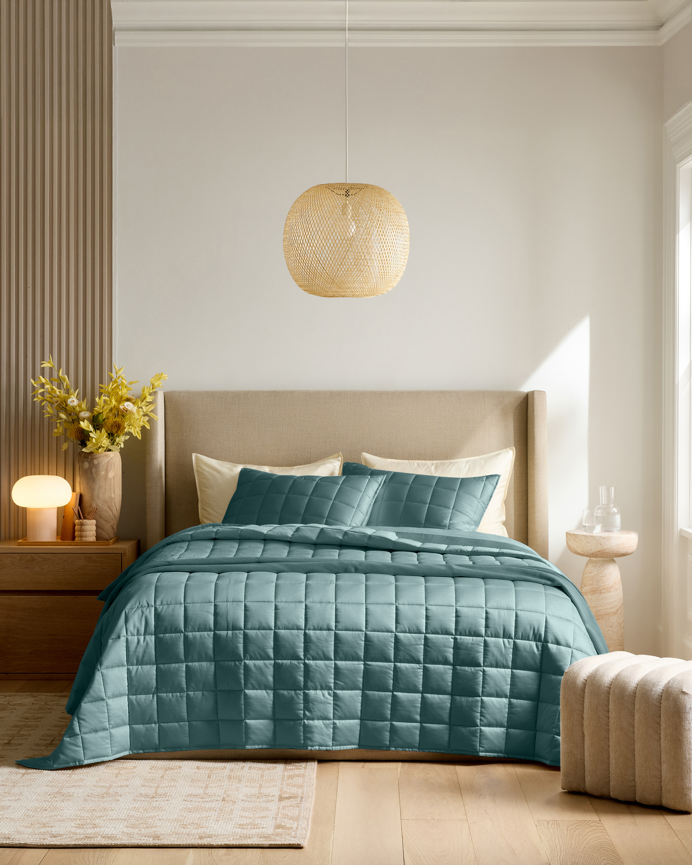 Ocean Bamboo Box Quilt Set