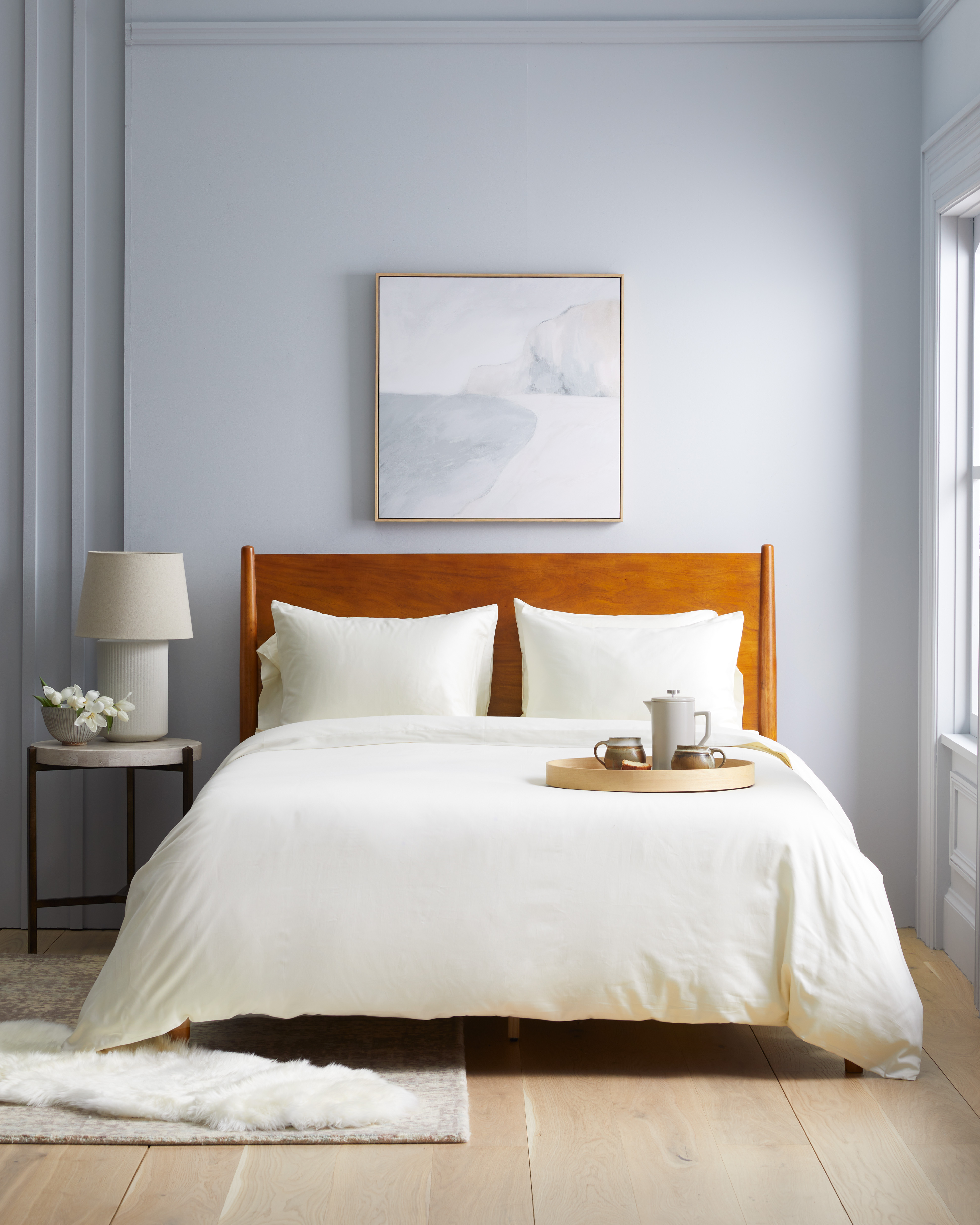 Ivory Luxury Organic Sateen Duvet Cover Set