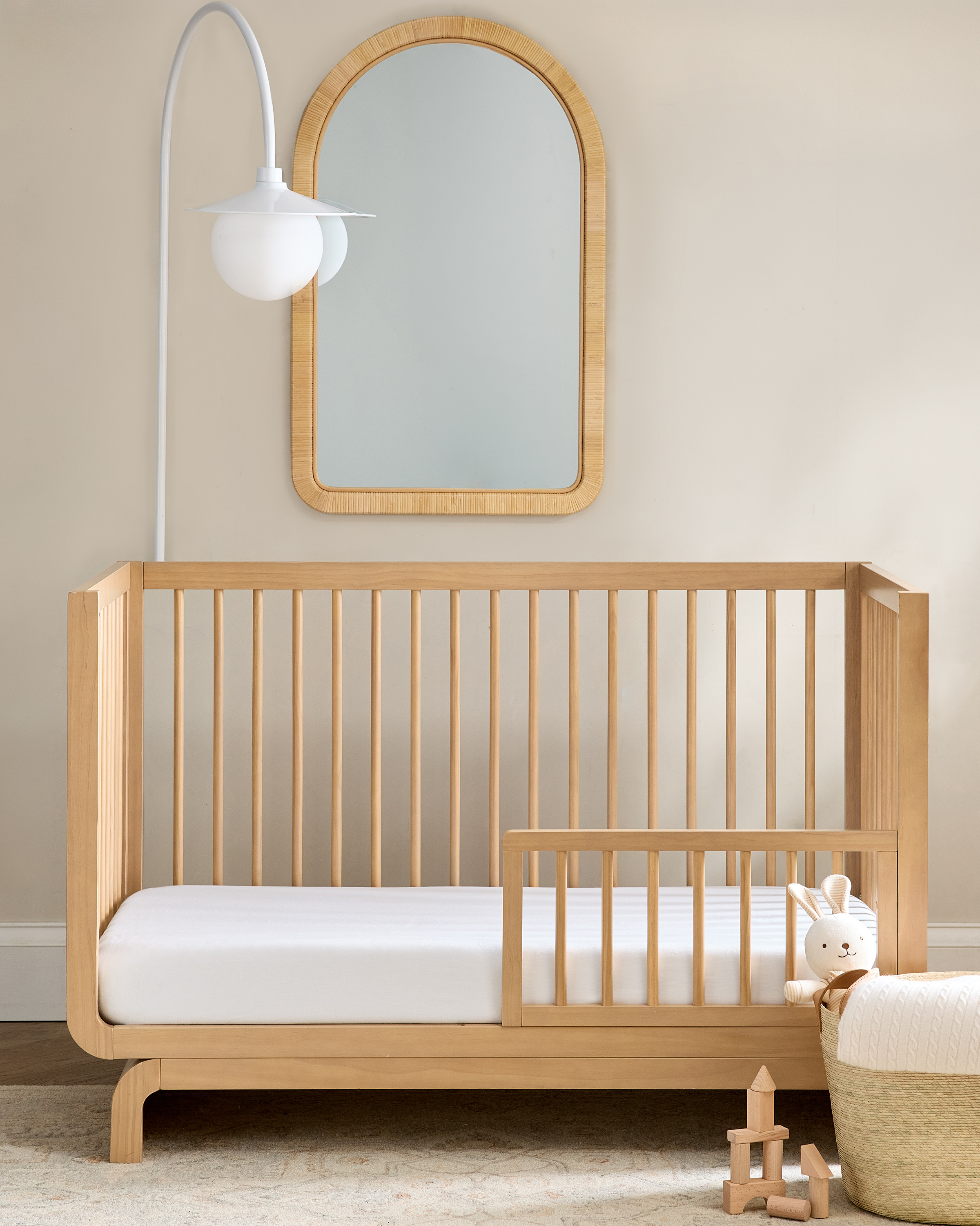 Quince | European Linen Fitted Crib Sheet in White