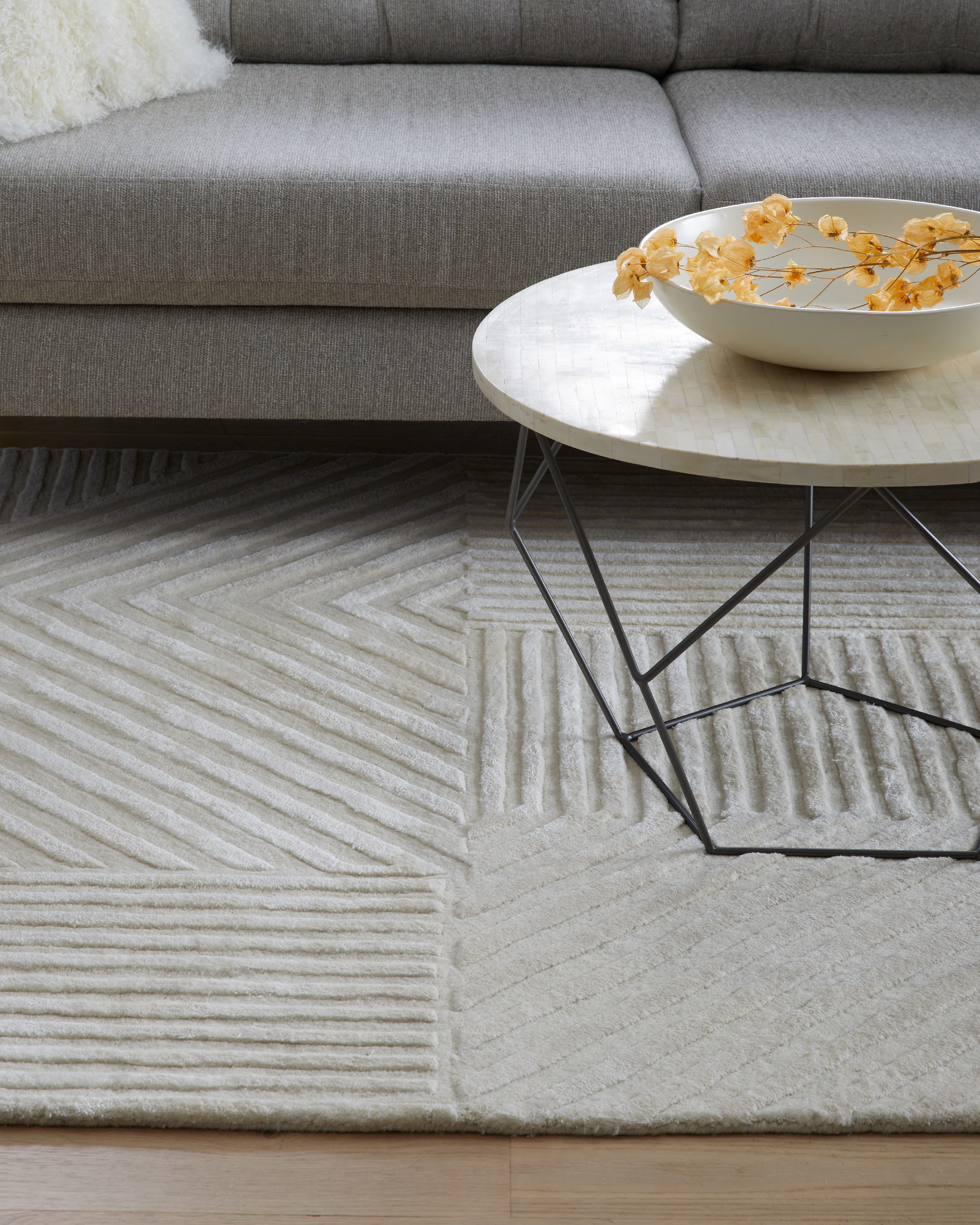 Flint Wool Textured Rug - Thumbnail 4