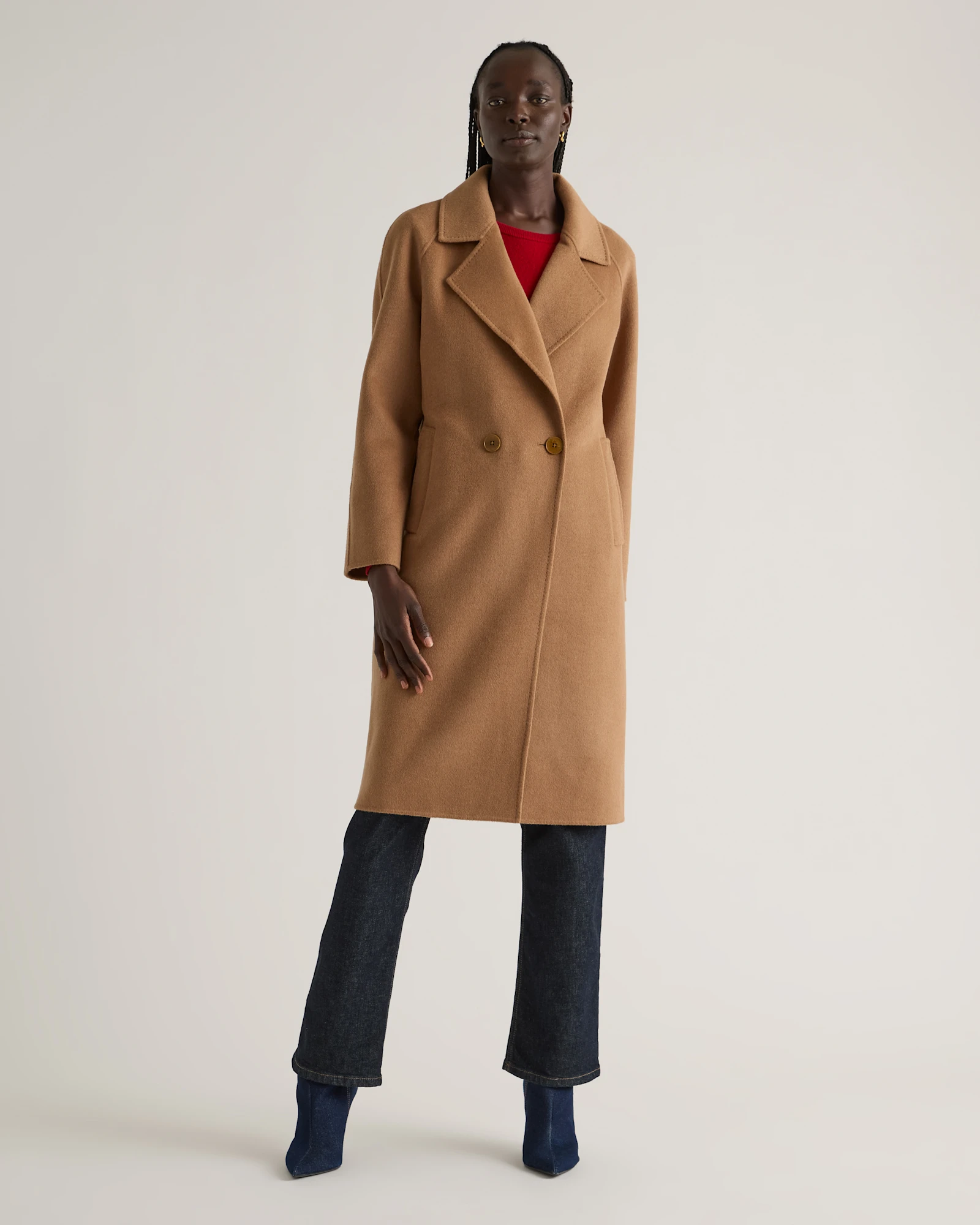 Double-Faced Merino Wool Notched Lapel Coat