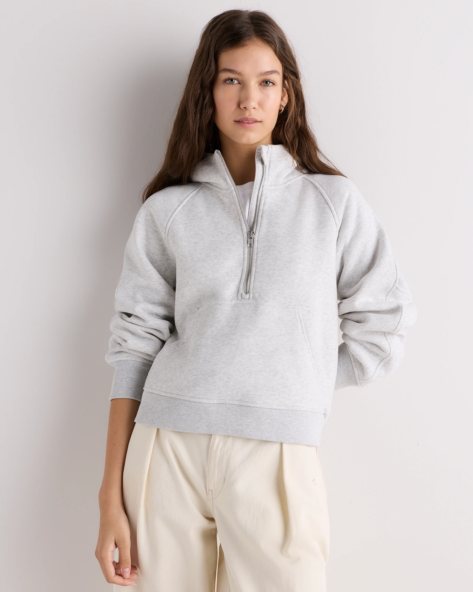 Everyday Fleece Cropped Half Zip Hoodie